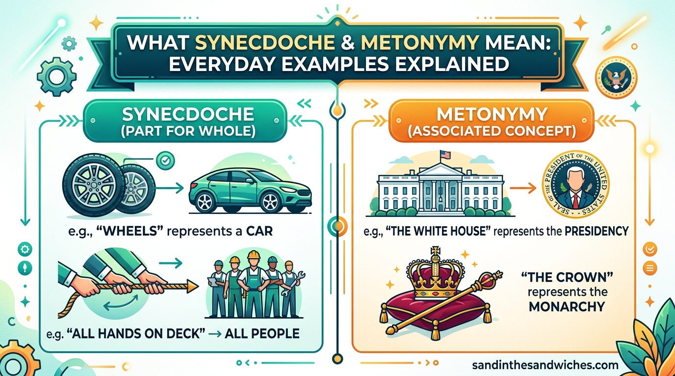 What Synecdoche and Metonymy Mean Everyday Examples Explained