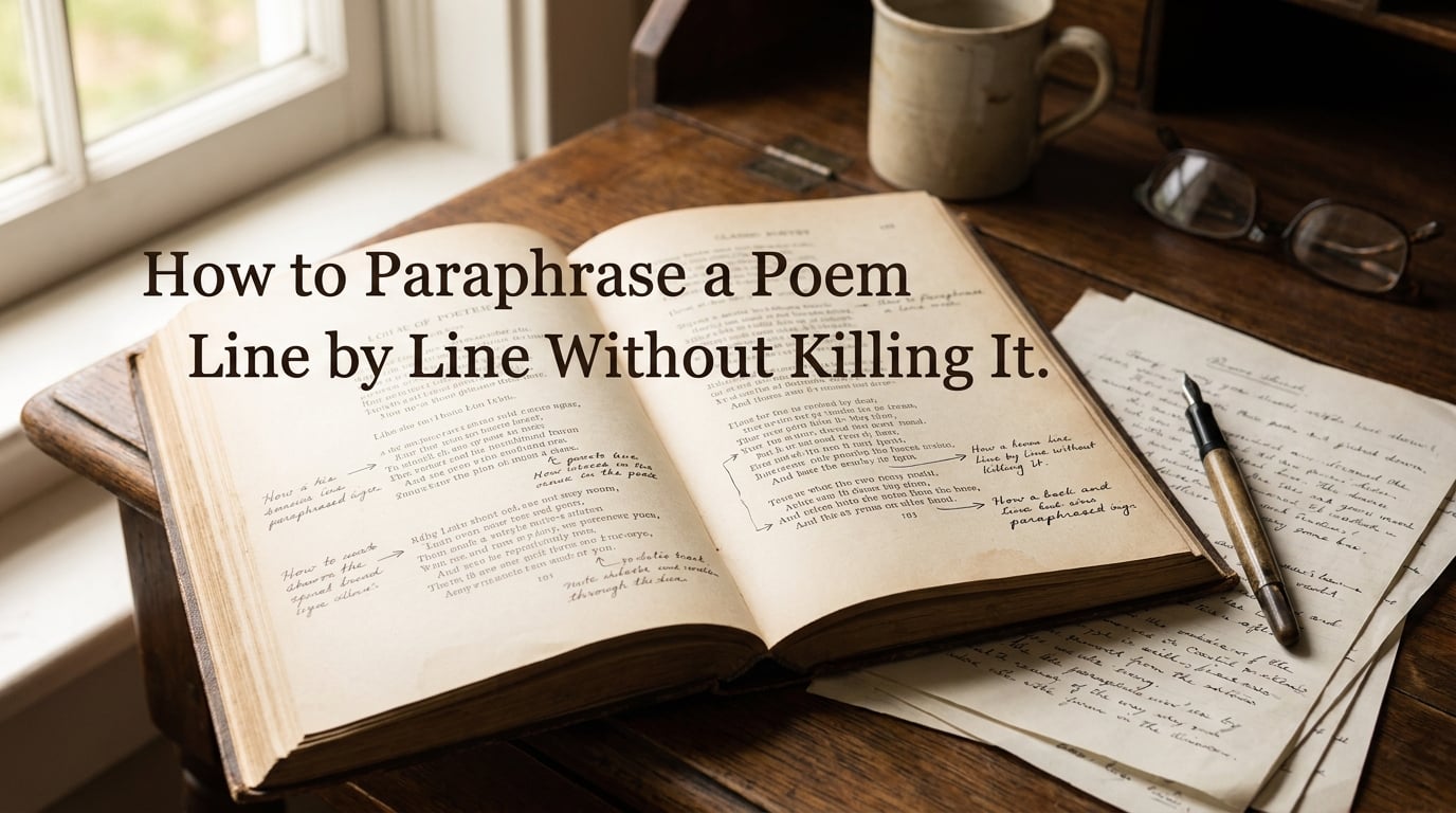 How to paraphrase a poem line by line without killing it