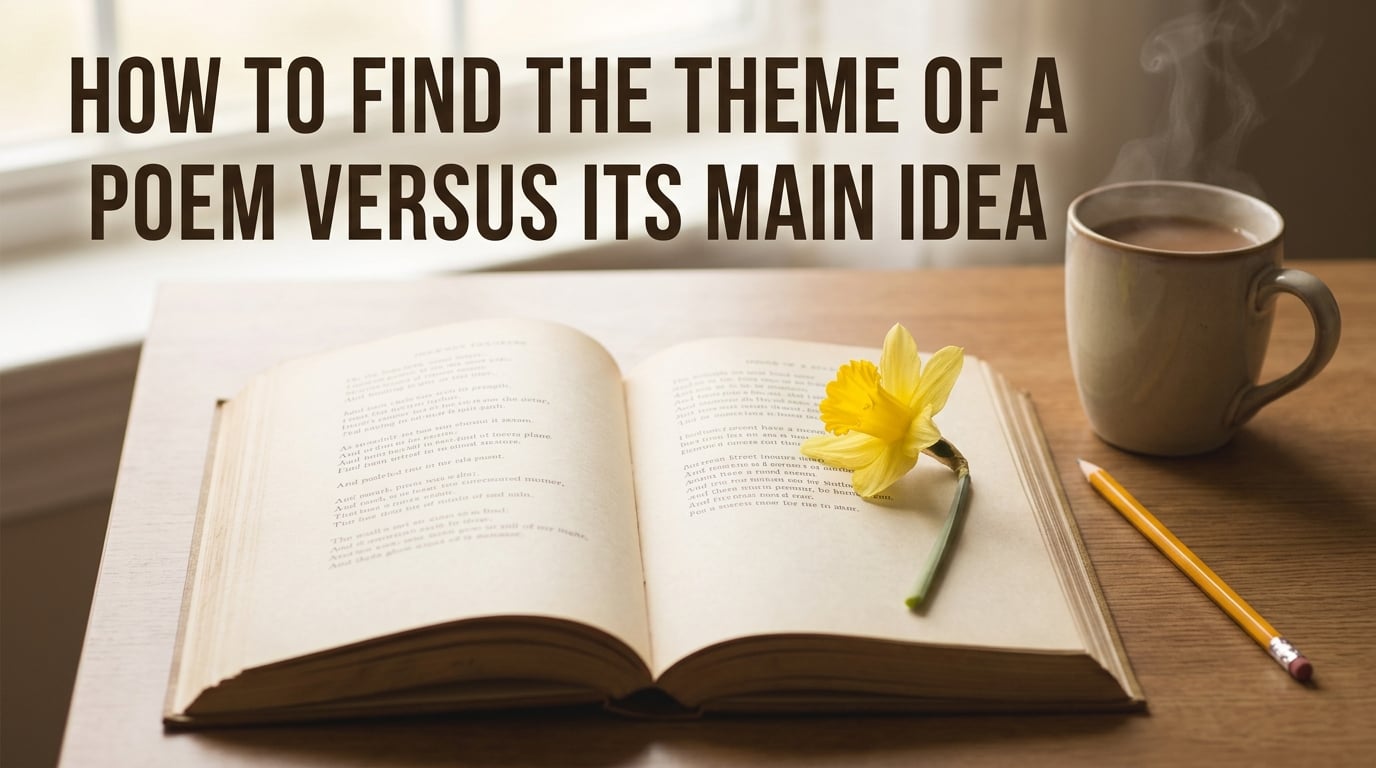 How to find the theme of a poem versus its main idea