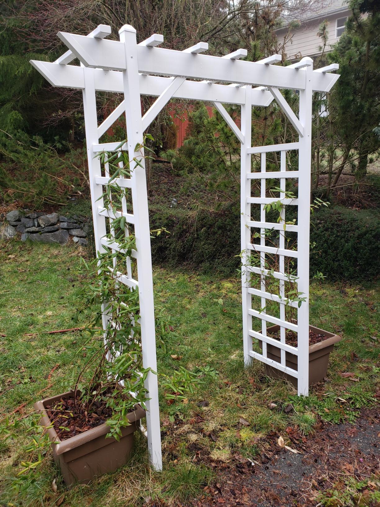 Dura-Trel Providence Arbor, Vinyl Garden Archway for Outdoors, 64