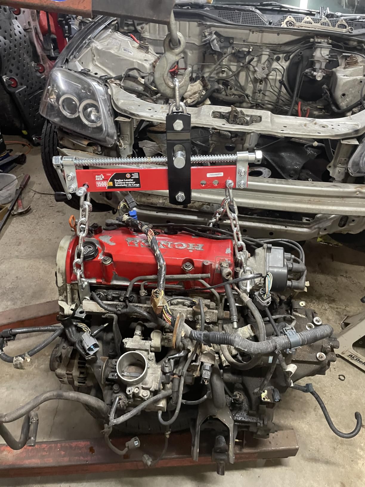 BIG RED T32100 Torin Engine Hoist Shop Crane Accessory: Steel 3 Position Engine Leveler with Adjustable Handle, 3/4 Ton (1,500 lb) Capacity, Red customer photo 1