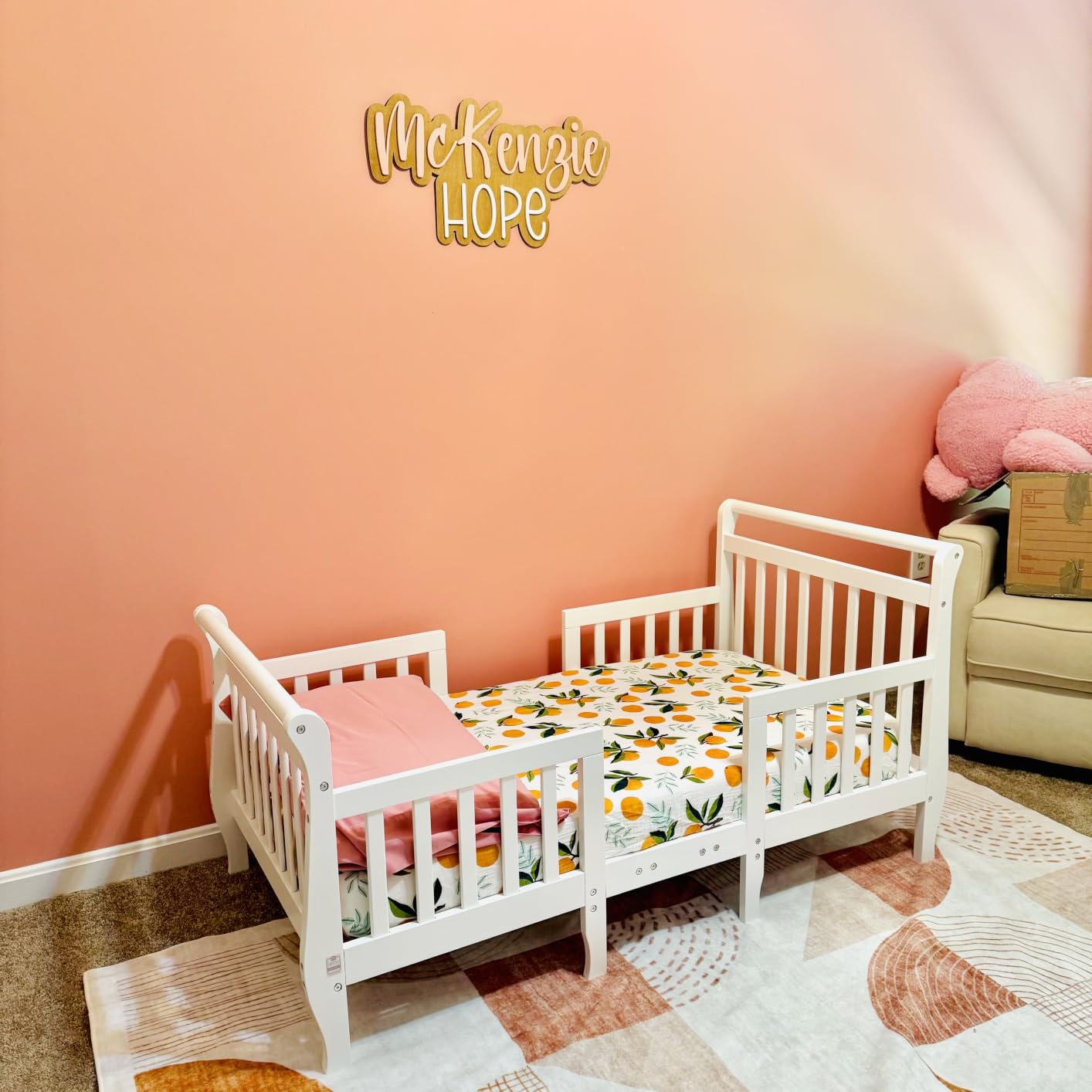 Dream On Me Emma 3-in-1 Wooden Toddler Bed, Steel Grey customer photo 1