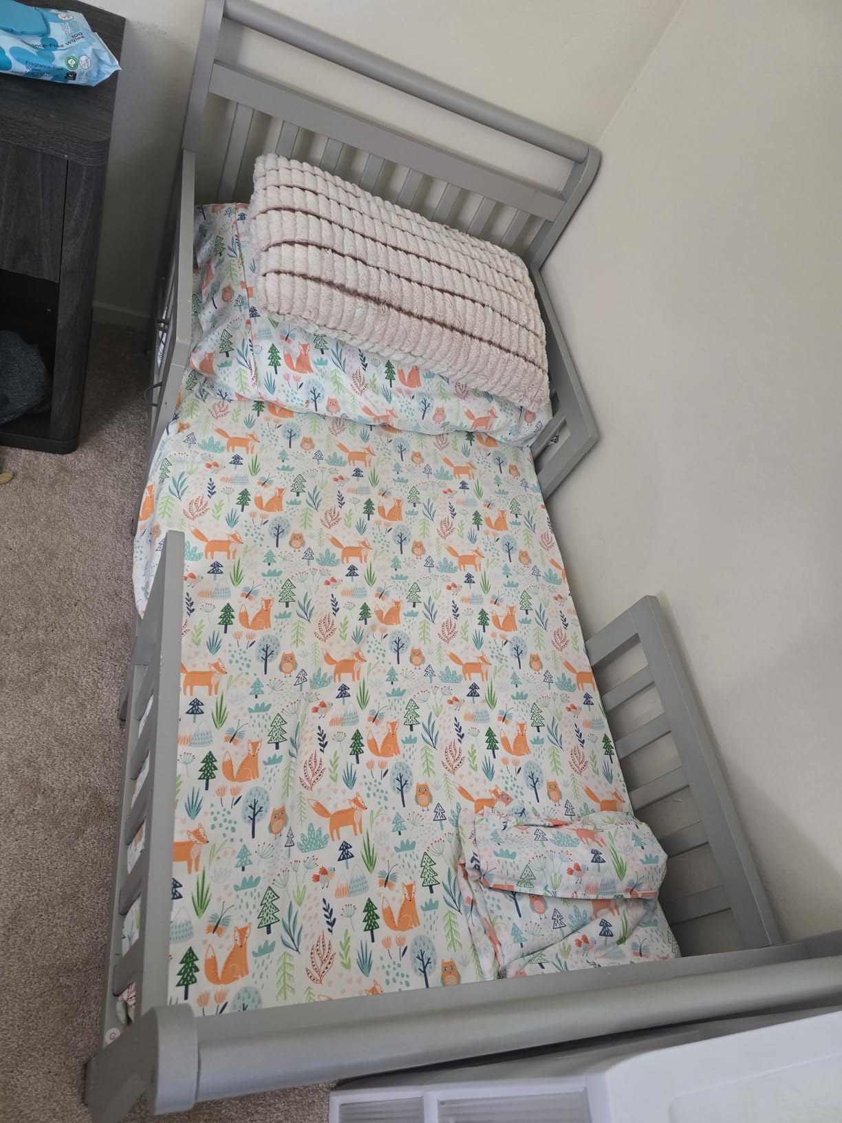 Dream On Me Emma 3-in-1 Wooden Toddler Bed, Steel Grey customer photo 2