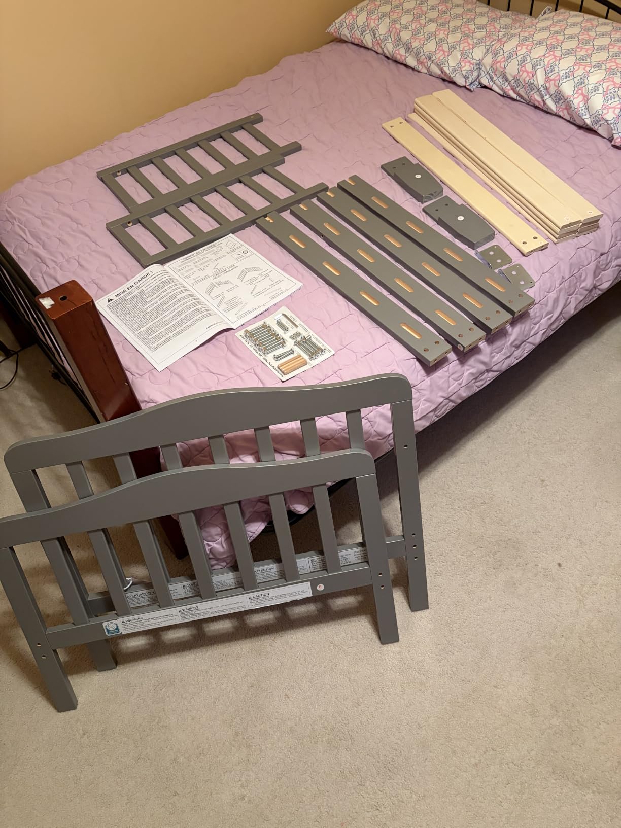 Dream On Me Classic Design Toddler Bed, Cool Grey customer photo 1