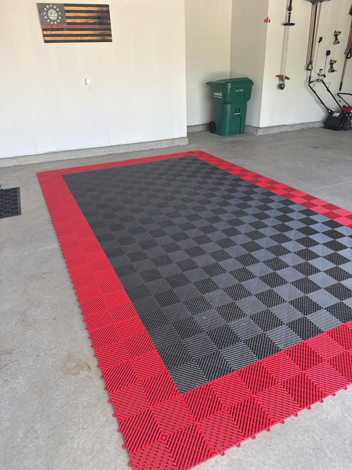 RaceDeck Garage Floor Tiles, Interlocking Garage Flooring, Free-Flow Self-Draining Non-Slip Heavy-Duty Copolymer, Easy Install (Graphite, 48 Pack of 12 x 12 Tiles, 48 Sq Ft) customer photo 1