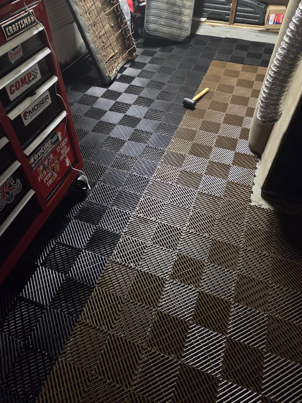 RaceDeck Garage Floor Tiles, Interlocking Garage Flooring, Free-Flow Self-Draining Non-Slip Heavy-Duty Copolymer, Easy Install (Graphite, 48 Pack of 12 x 12 Tiles, 48 Sq Ft) customer photo 2