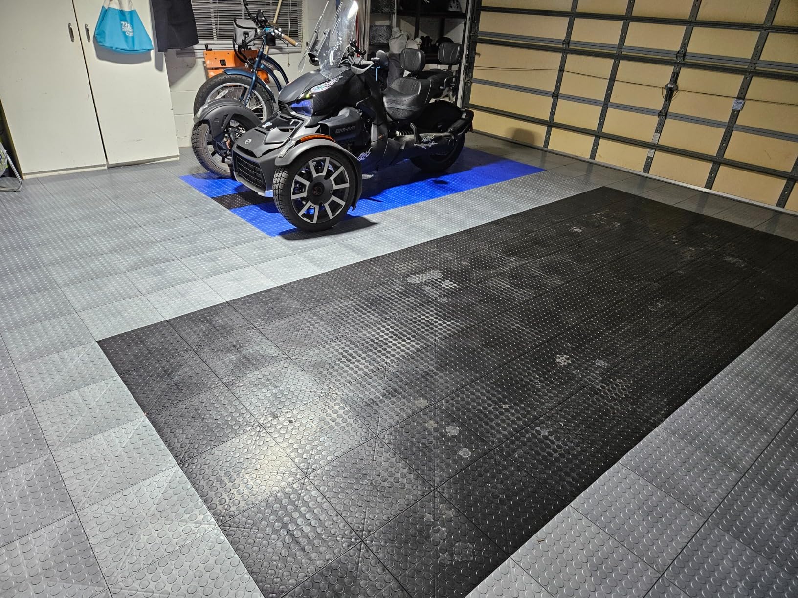 SnapLock GarageDeck 12x12 Interlocking Garage Floor Tiles, 48pk, Graphite - 48 sq. ft. coverage, 40,000-lb. rolling load capacity, Coin traction surface, PowerLock installation, Made in USA customer photo 1
