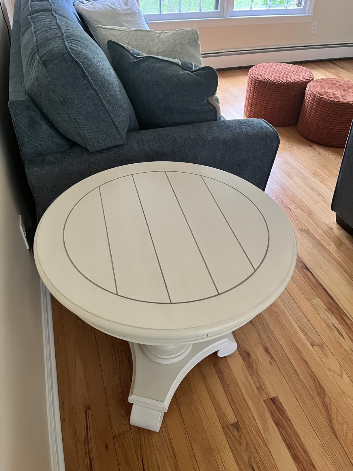 Roundhill Furniture Rene Contemporary Wood Pedestal Side Table, Gray customer photo 2