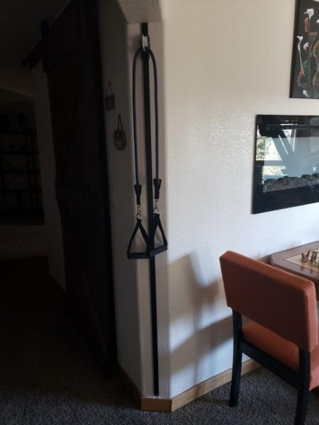Space Saver Gym Resistance Bands Wall Anchor for At Home Fitness Workouts with 1 Rail and 1 Rail Car customer photo 2
