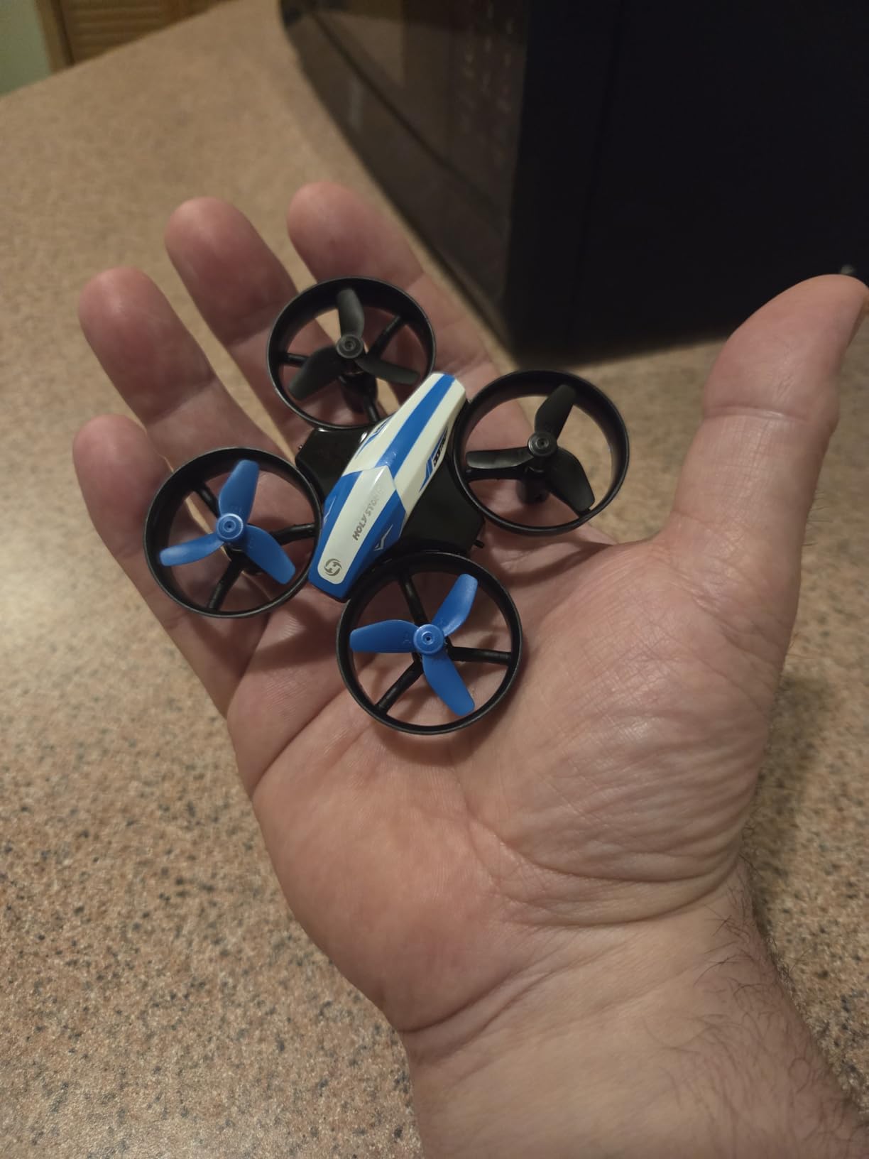 Holy Stone Mini Drone for Kids and Beginners RC Nano Quadcopter Indoor Small Helicopter Plane with Auto Hovering, 3D Flips, Headless Mode and 3 Batteries, HS210 Blue customer photo 1