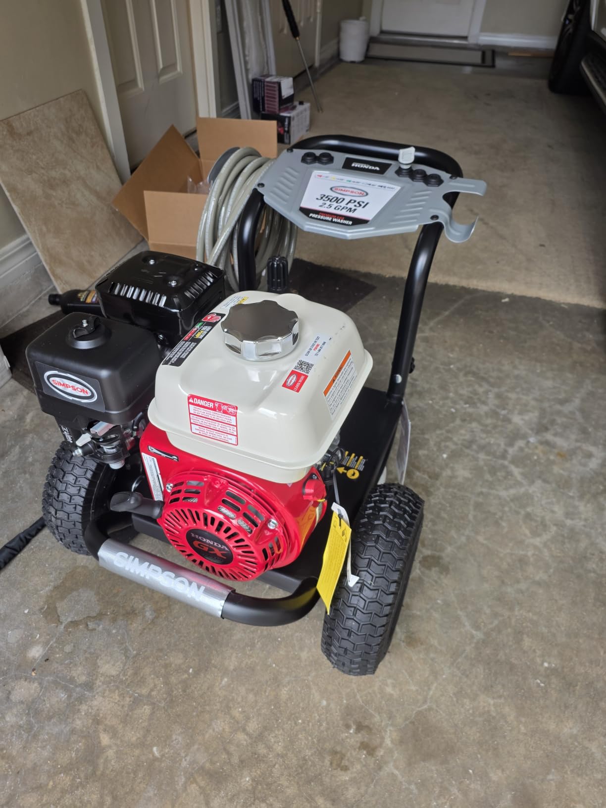 Simpson PowerShot 3500 PSI Gas Pressure Washer, 2.5 GPM, Honda GX200 Engine | Gas Power Washer For Professionals. AAA Triplex Pump, 25' MorFlex Hose, 5 Nozzles, Steel Frame. 49-State Compliant. PS3228 customer photo 1