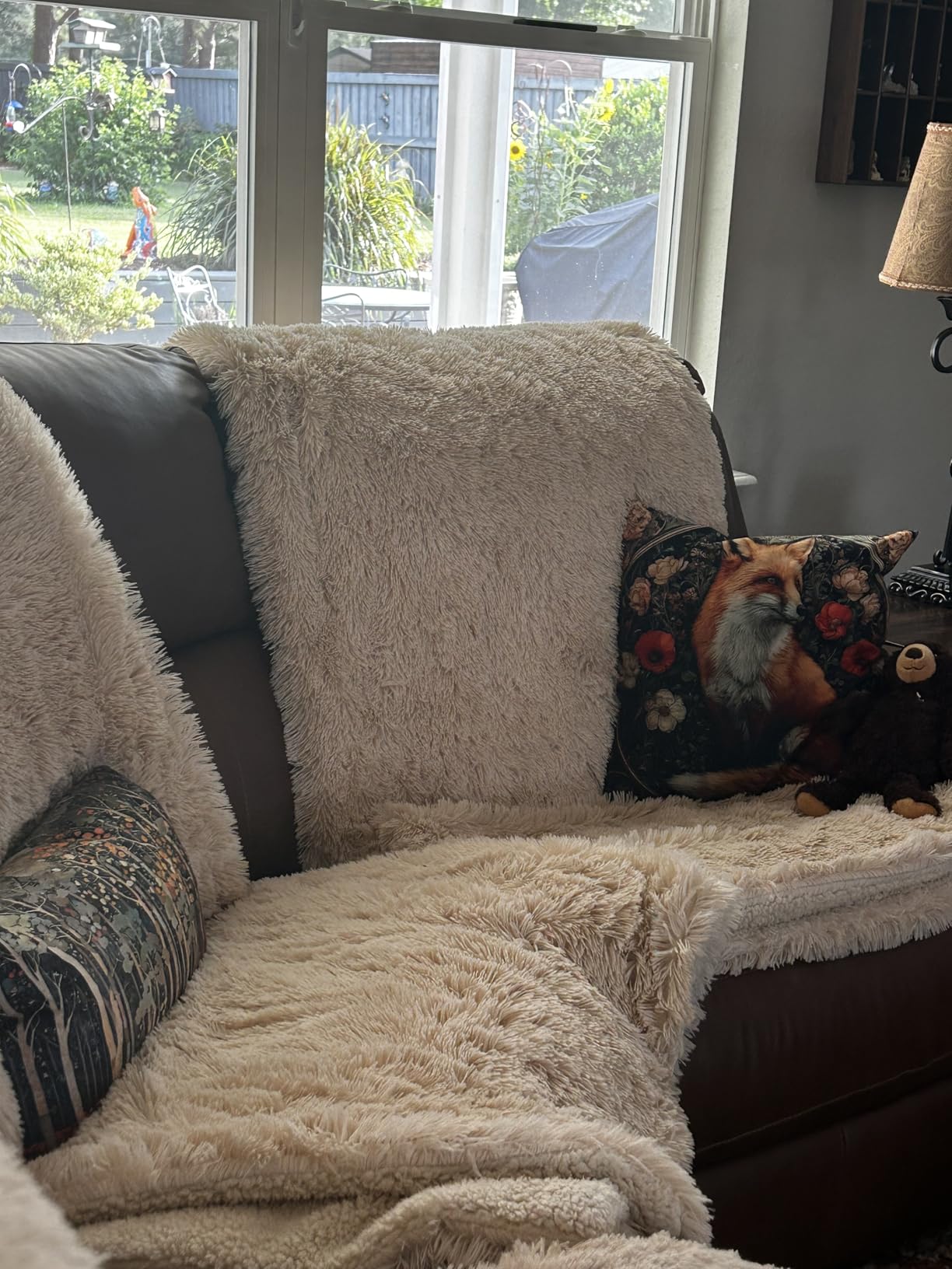 Bedsure Faux Fur Fluffy Fleece Sherpa Blanket Couch Throw Grey 50