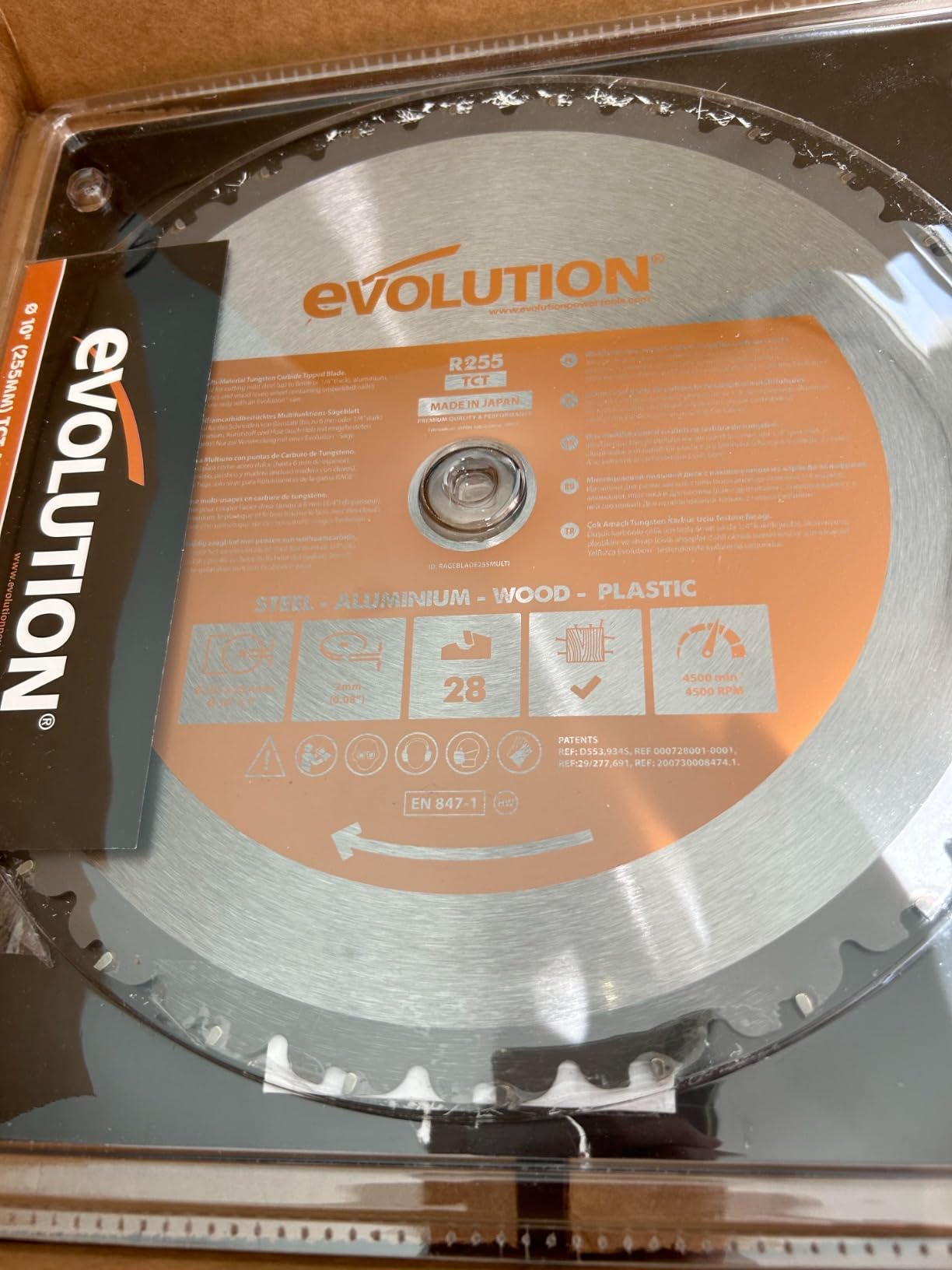 Evolution Power Tools R255SMS-DB+ 10-Inch Dual Bevel Sliding Miter Saw Multi-Material, Multipurpose Cutting Cuts Metal, Plastic, Wood 45 Degree-45 Degree Double Bevel & 50 Degree-50 Degree Miter TCT Blade Included customer photo 2