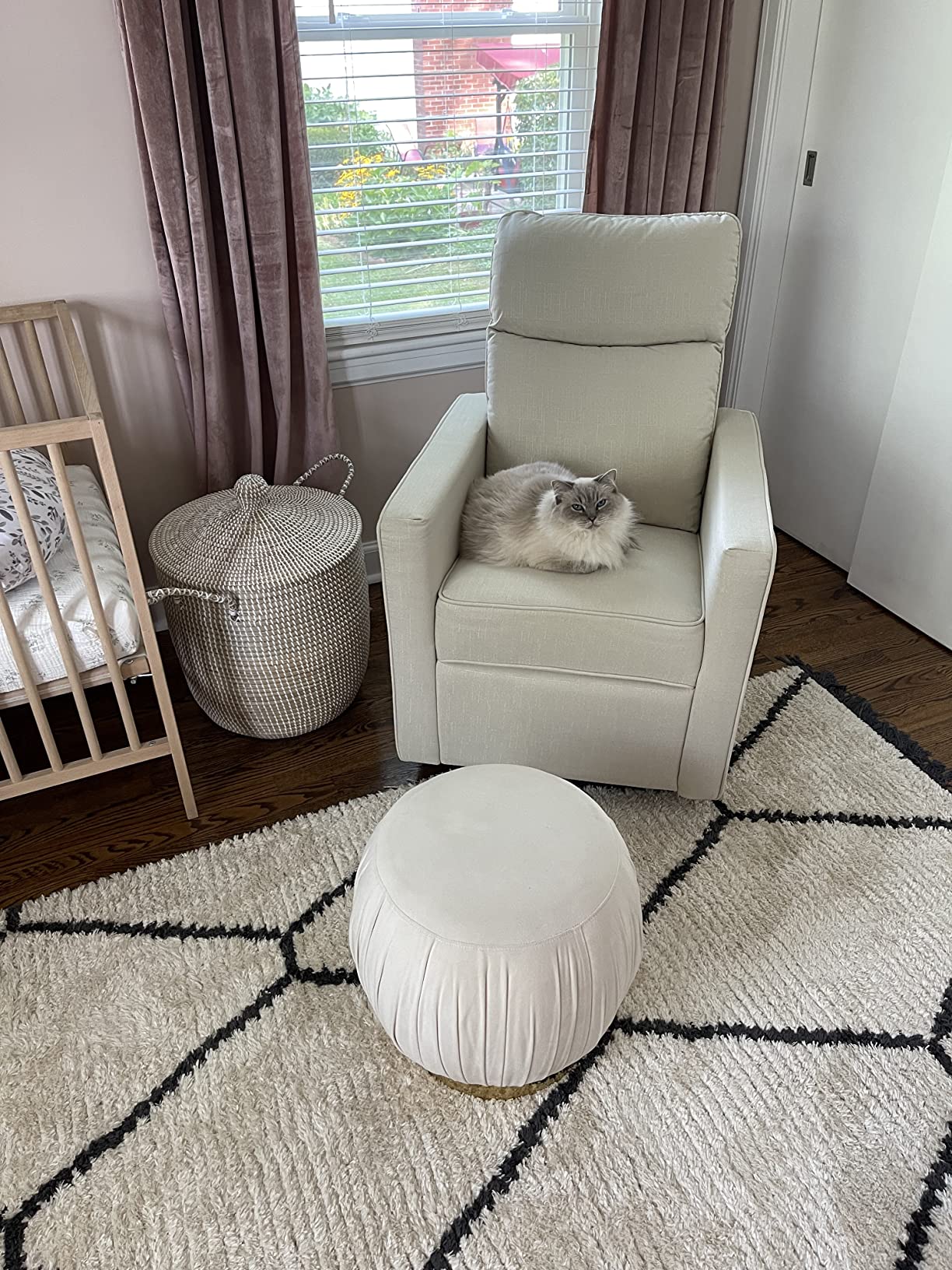 DaVinci Gabby Glider Recliner Nursery Chair w/ 360° Swivel - Misty Grey | High Pillowback Glider Rocking Chair - GREENGUARD Gold & FSC Certified - Comfy Swivel Recliner for Living Room & Nursery customer photo 1