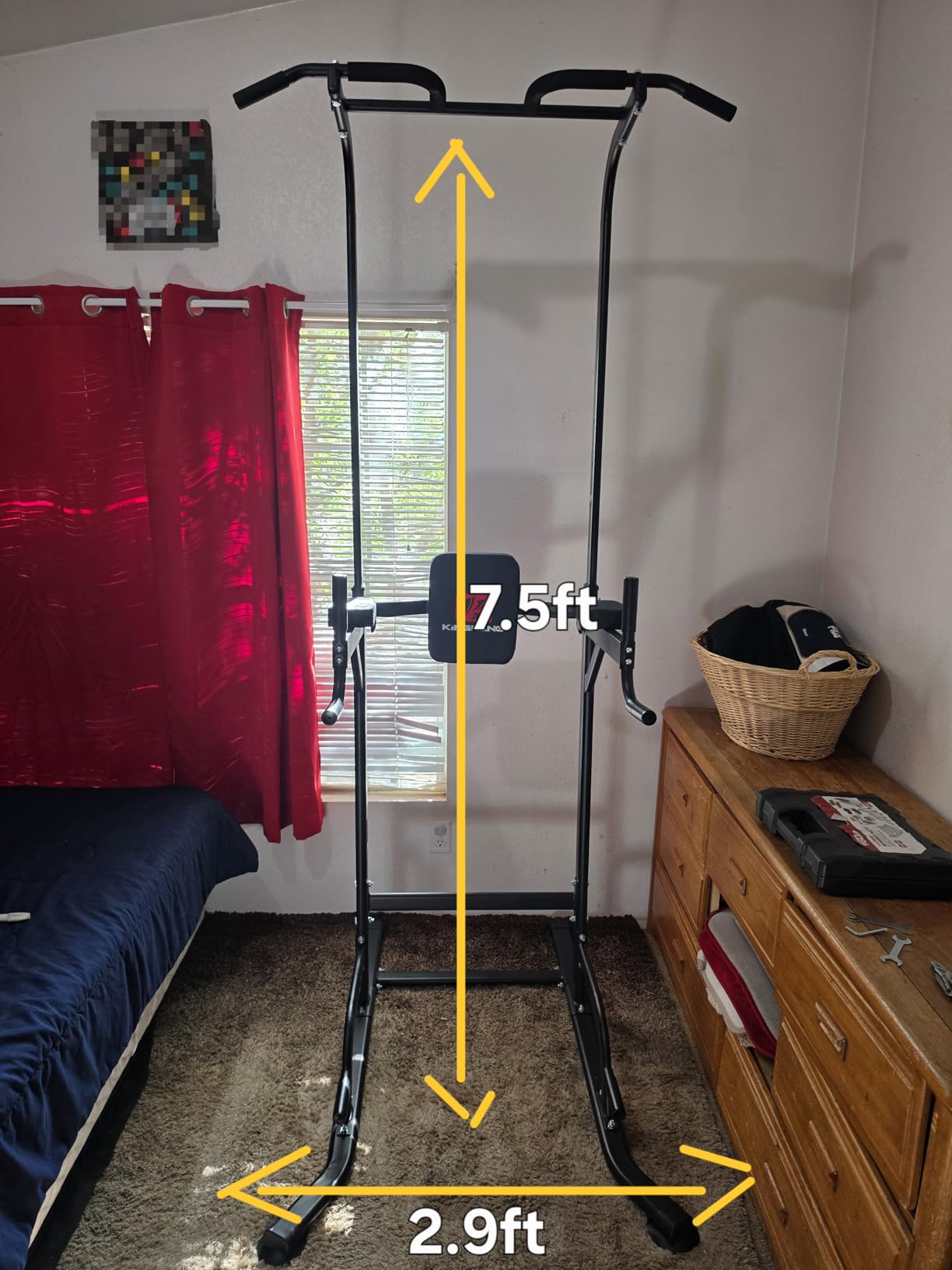 Power Tower Adjustable Height Pull Up & Dip Station Multi-Function Home Strength Training Fitness Workout Station for Home Gym customer photo 1