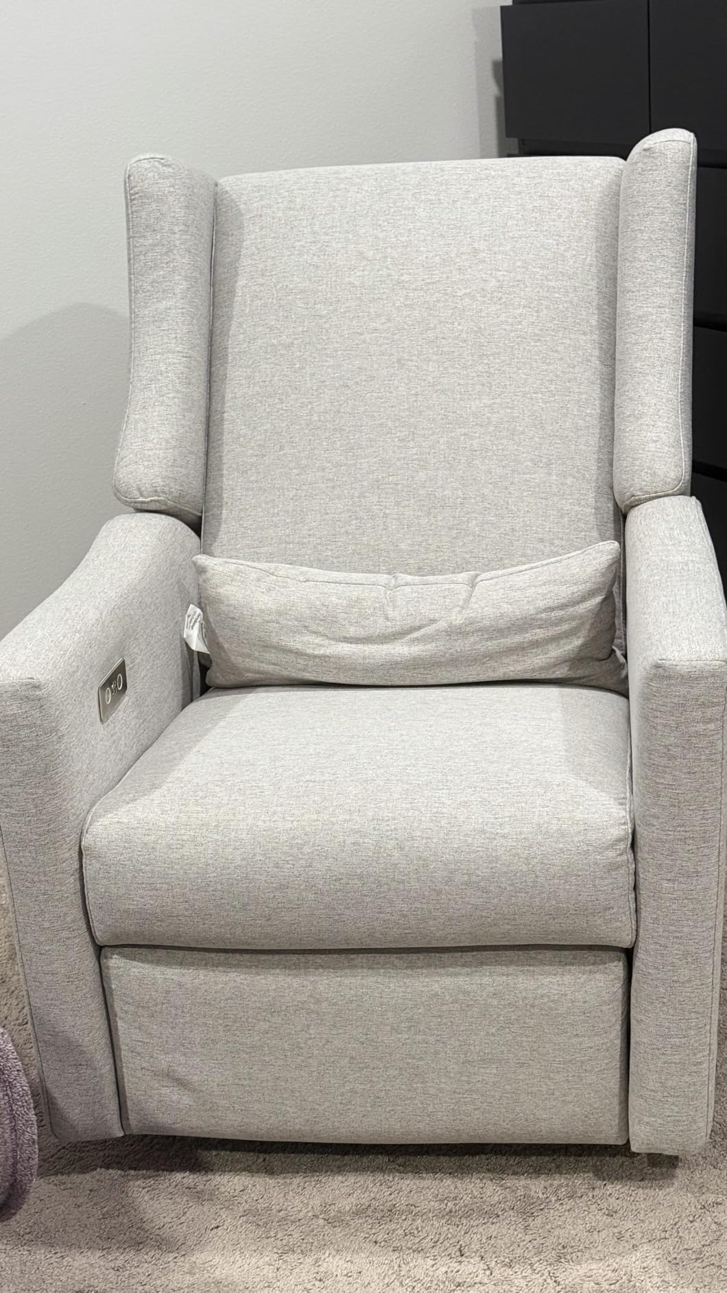 Babyletto Kiwi Electric Recliner Glider - Performance Grey Eco-Weave | GREENGUARD Gold & CertiPUR-US Certified customer photo 1