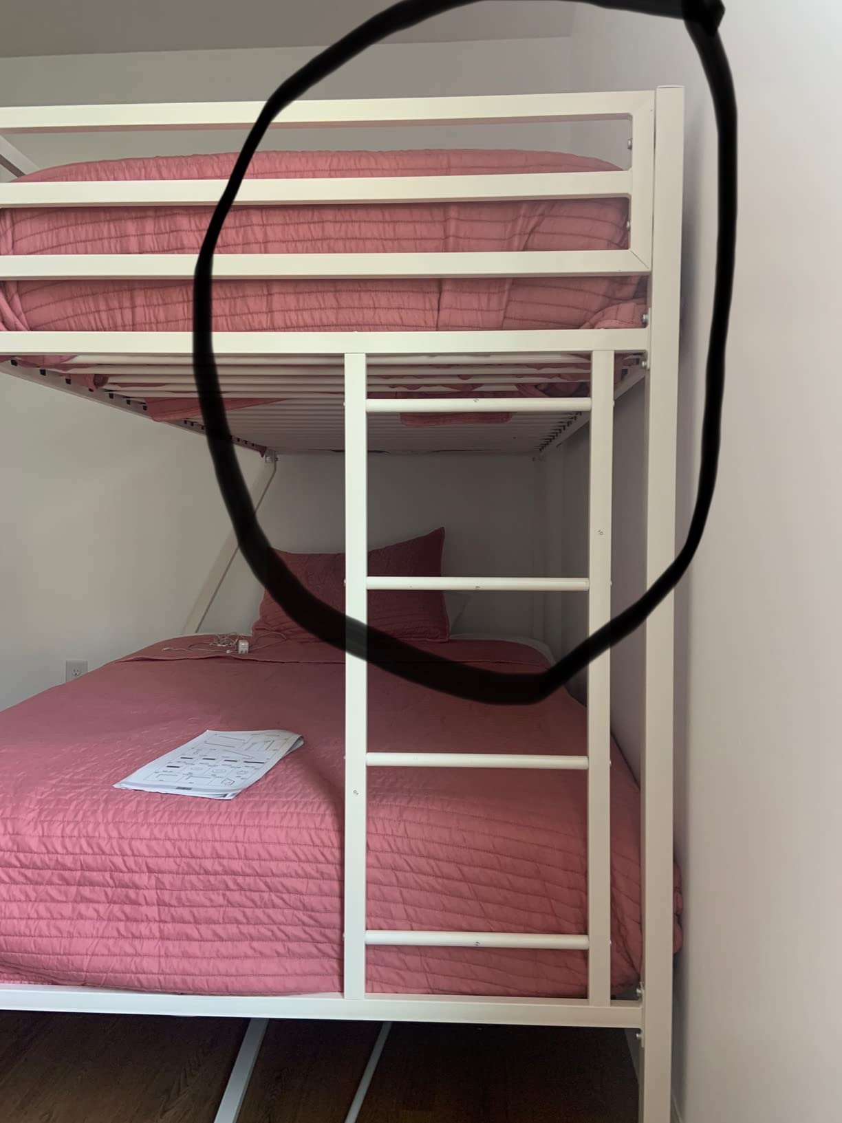 Allewie Metal Bunk Bed Twin Over Full Size for Junior & Adults, Black | Ladder and Heavy Duty Guardrail, Small Space Saving Design for Bedroom Kid Room and Dorm customer photo 1