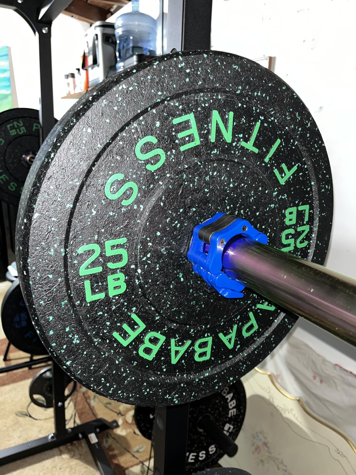 Papababe Weight Plates, 2-Inch Weights Plates Set, Floor Protective Rubber Weight Plates, 10-600lbs Bumper Plates for Barbell Strength Training & Weightlifting (Single/Pair/Full Set) customer photo 1