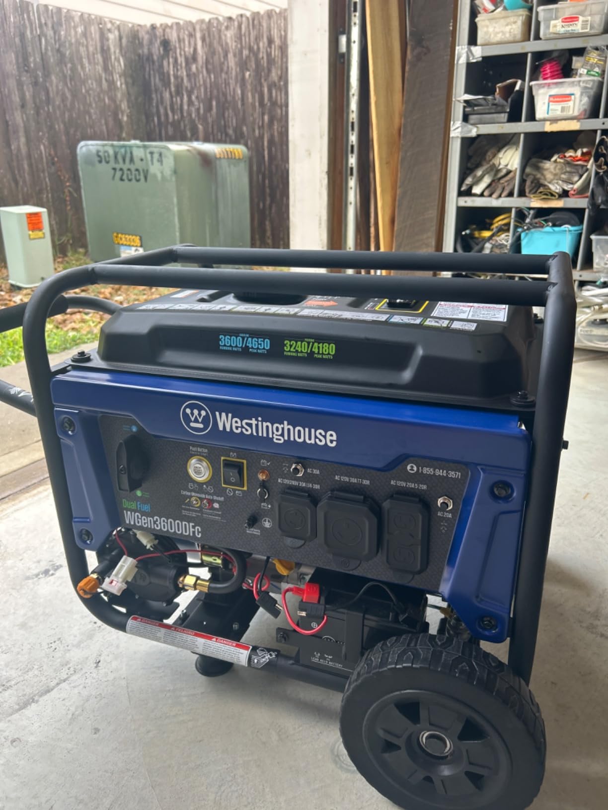 Westinghouse 4650 Peak Watt Dual Fuel Portable Generator, Remote Electric Start with Auto Choke, RV Ready 30A Outlet, Gas & Propane Powered, CO Sensor customer photo 2