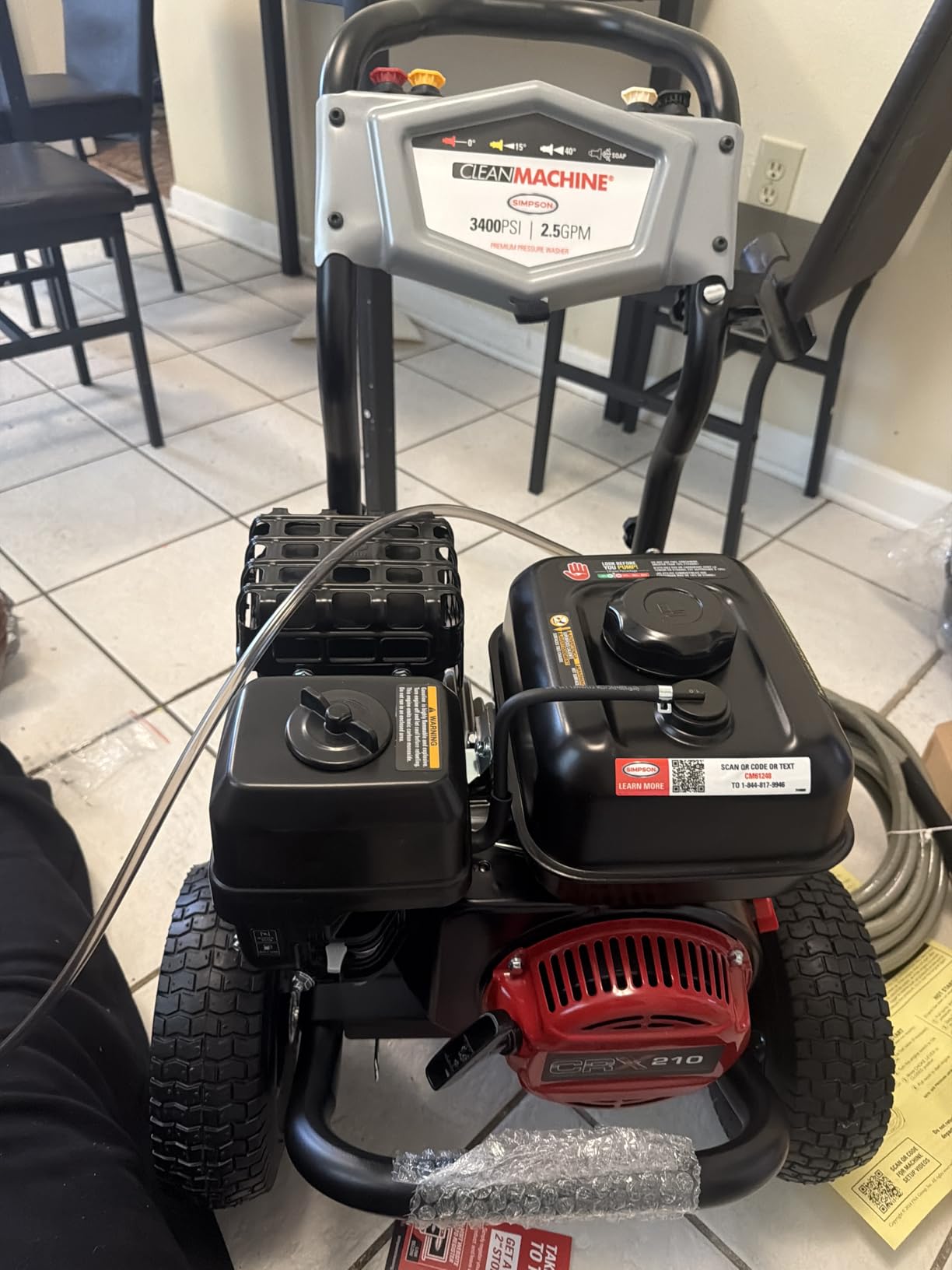 Simpson Clean Machine 3400 PSI Gas Pressure Washer with 15-inch Surface Cleaner (CM61248-S) customer photo 2