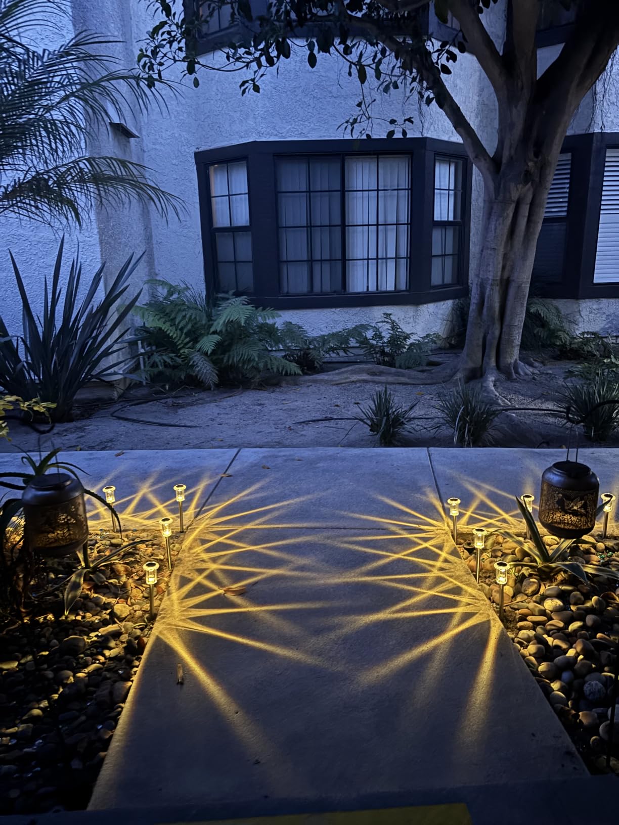DenicMic Solar Lights Outdoor 10 Pack Waterproof 6000K Cold White LED Stainless Steel Stake Outside Lights for Yard Pathway Garden Driveway Walkway Landscape Path Lighting customer photo 1