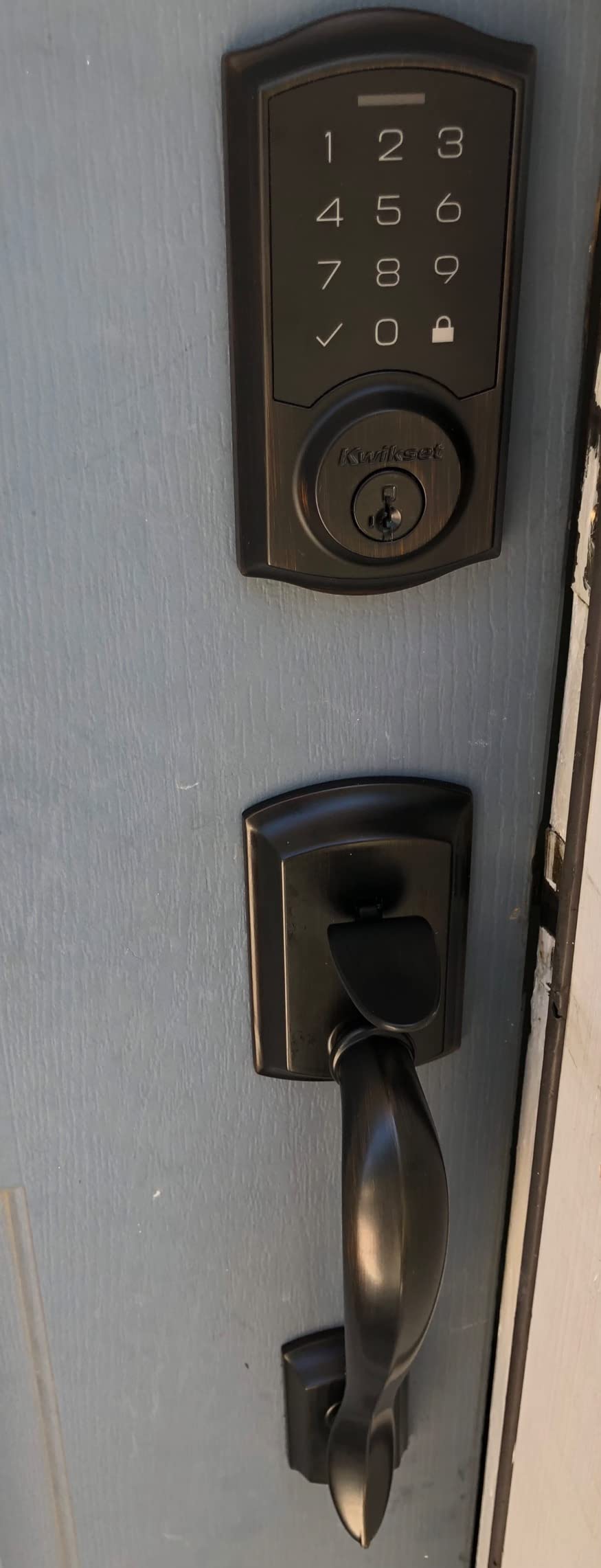 Kwikset SmartCode 270 Keyless Entry Electronic Touchpad Deadbolt Door Lock with Auto-Lock, Custom User Codes, Advanced Security in Satin Nickel Traditional customer photo 1
