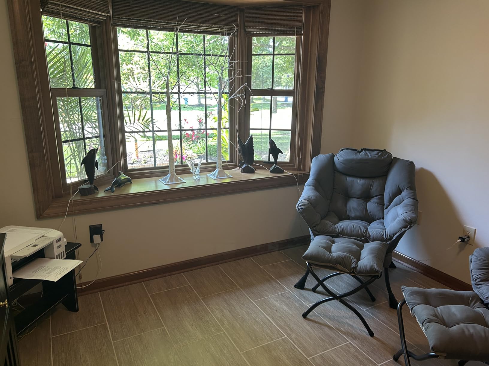 Tiita Lazy Chair with Ottoman, Comfy Reading Accent Chair, Dark Grey customer photo 1