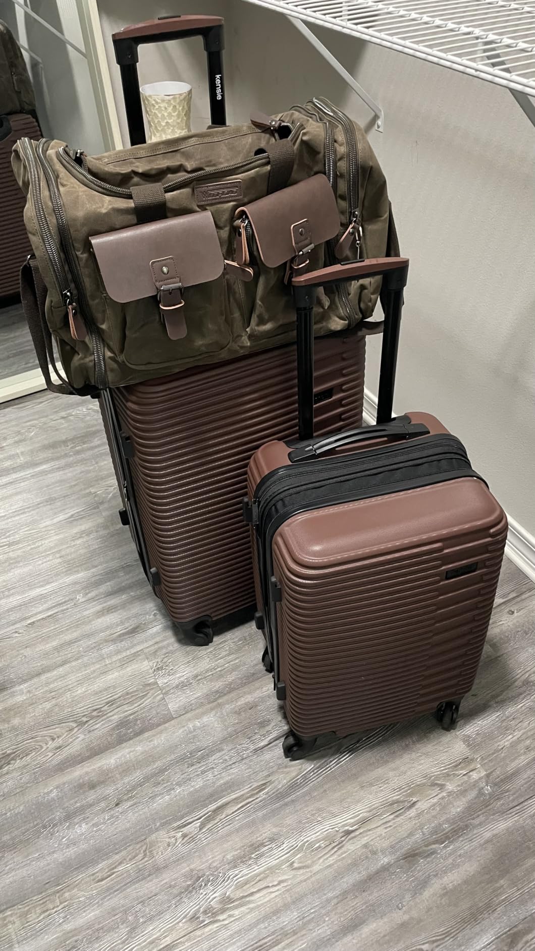 Wildroad Waxed Canvas Genuine Leather 50L Waterproof Duffle Bag - Vintage Travel Weekender Overnight Carry On customer photo 1