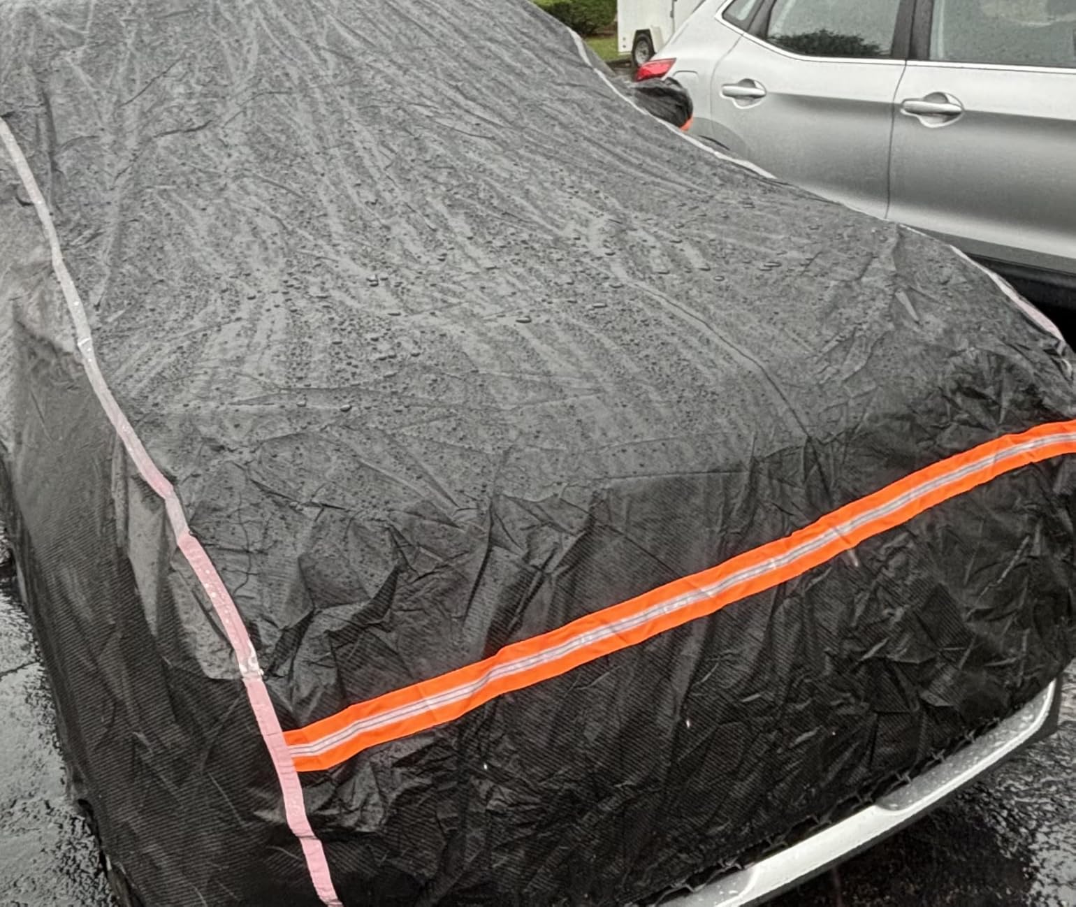 Car Cover Waterproof All Weather,6 Layers Car Covers for Automobiles, Full Exterior Cover with Zipper, Outdoor Car Cover Sun UV Rain Snow Wind Protection, Fit for 185