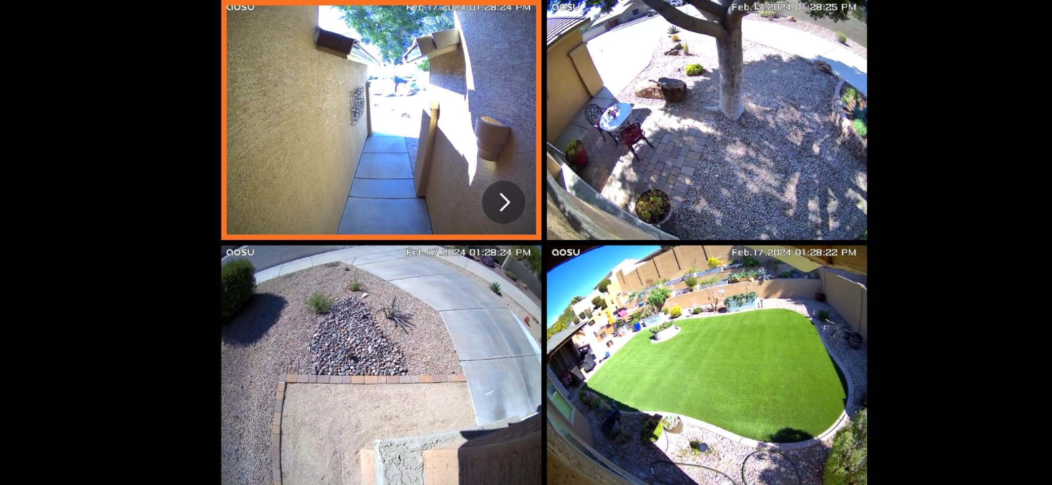 aosu 2K QHD Solar Security Cameras Wireless Outdoor System, 4-Cam-Kit | No Subscription Required, 32GB Local Storage, 166° Ultra-Wide Angle, Color Night Vision, AI Human Detection & Motion Alerts customer photo 2