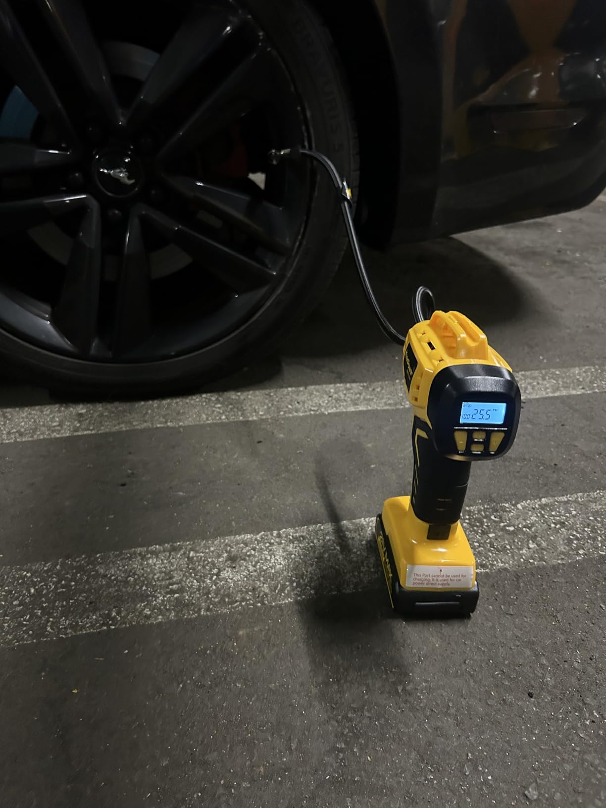 Tire Inflator Portable Air Compressor 21V Battery Powered 160PSI | Dual Power Supply, Auto Shut-Off, Digital Pressure Gauge, Super Faster Inflation Air Pump for Car Motorcycle Bike Ball Gift customer photo 1