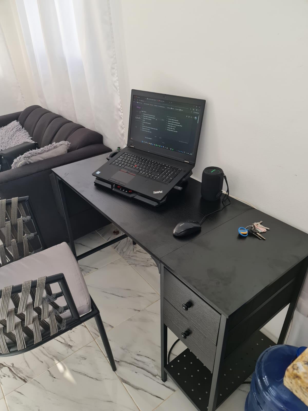 Lufeiya White Small Desk with Drawers - 40 Inch Computer Desk for Small Space Home Office, Modern Simple Study Writing Table PC Desks customer photo 1