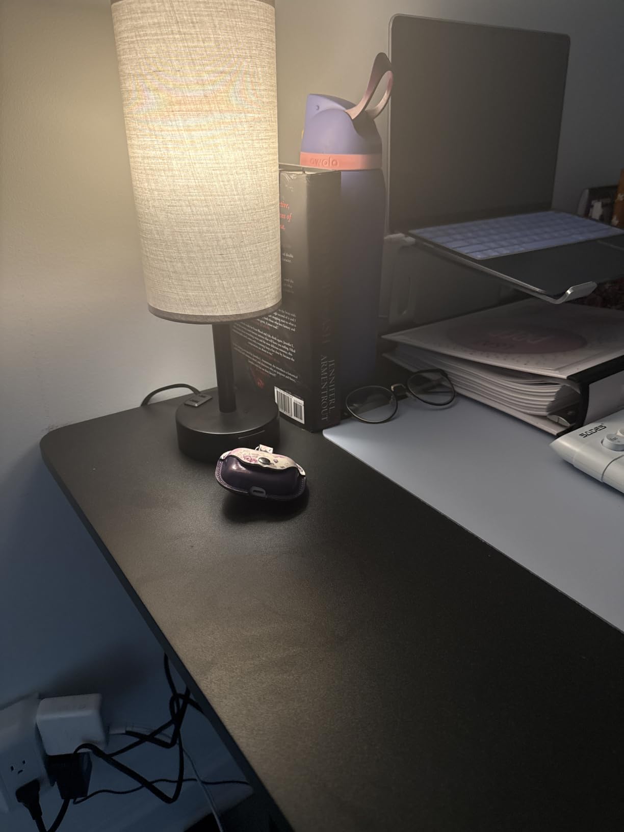 Fenmzee Bedside Table Lamp for Bedroom - Dimmable Touch, USB A+C, AC Outlet | 3-Way Dimmable, LED Bulb Included, Fabric Lampshade, Wood-Grain Metal Base, 14