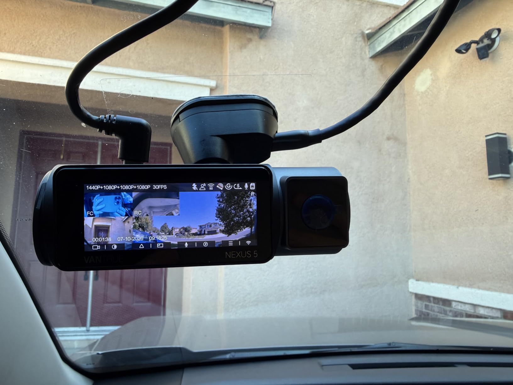Vantrue N5 4 Channel WiFi 360° All Sides Dash Cam | 2.7K+1080P*3 Front Rear Inside Dashcam, STARVIS 2, IR Night Vision, 24/7 Parking Mode, GPS, Voice Control, Max 512GB customer photo 1