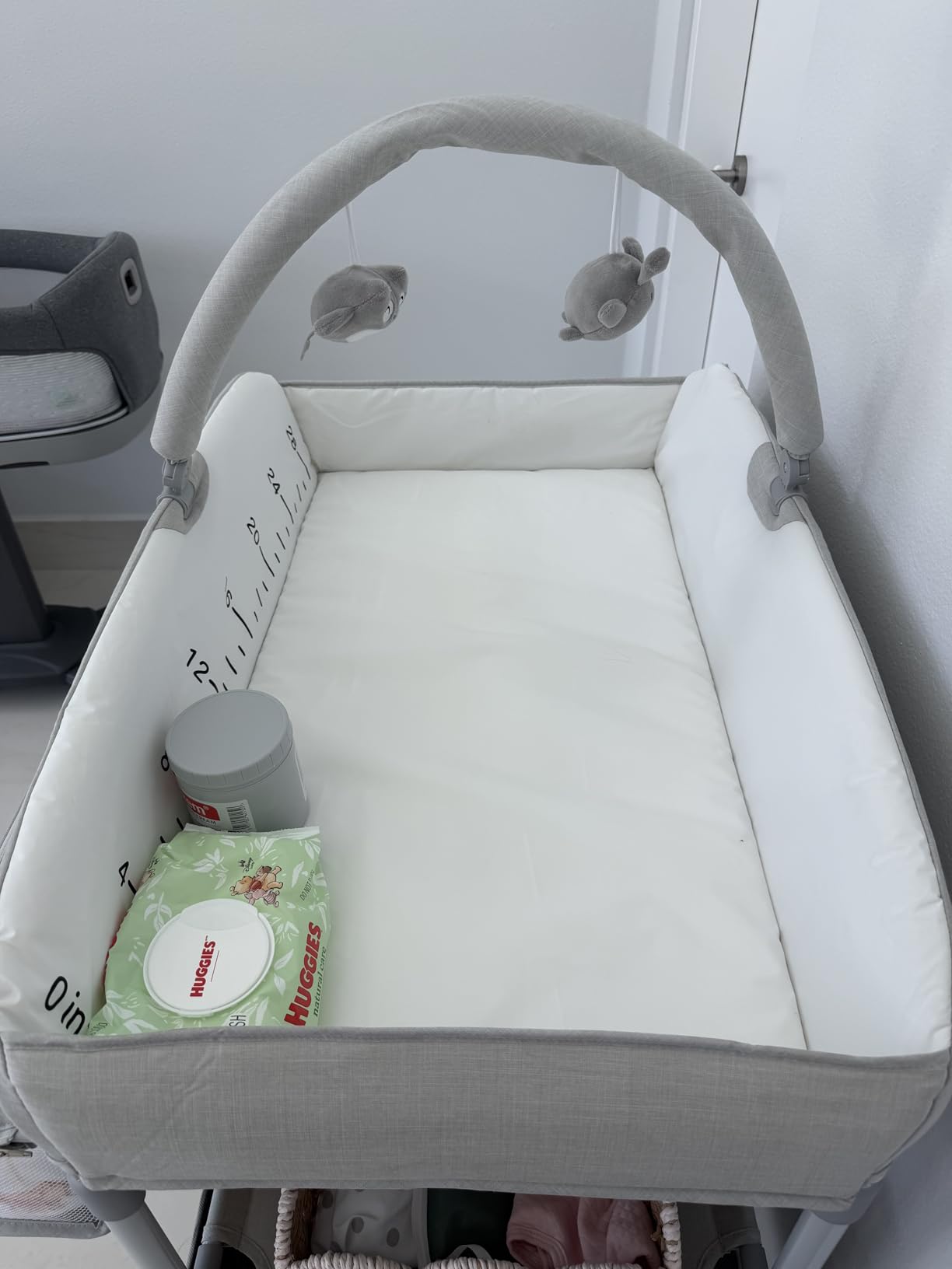 BabyBond Portable Baby Changing Table with 2 Storage Baskets, Foldable Changing Table Dresser Diaper Changing Table Height Adjustable Changing Station for Infant and Newborn(Beige) customer photo 2