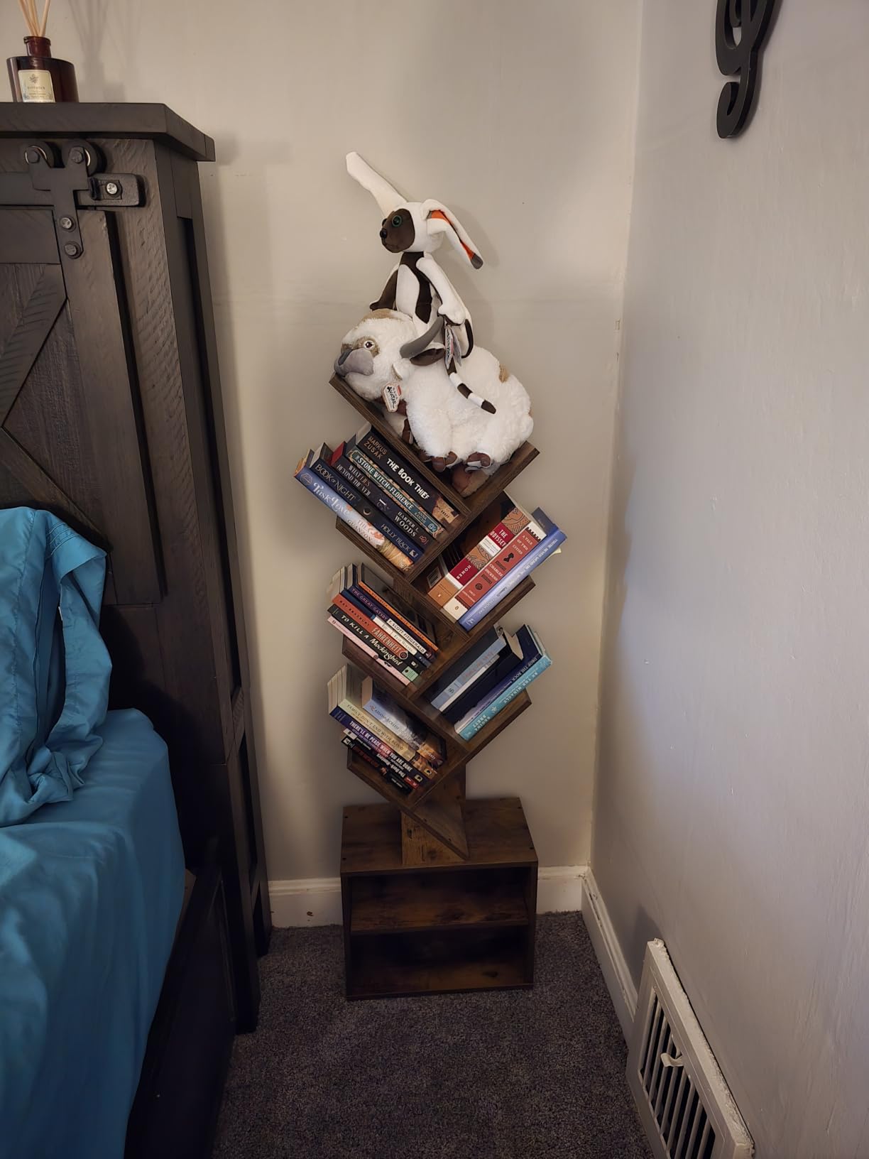SUNMORY 6 Tier Tree Bookshelf, Tall Small Bookcase with Storage Cabinet customer photo 1