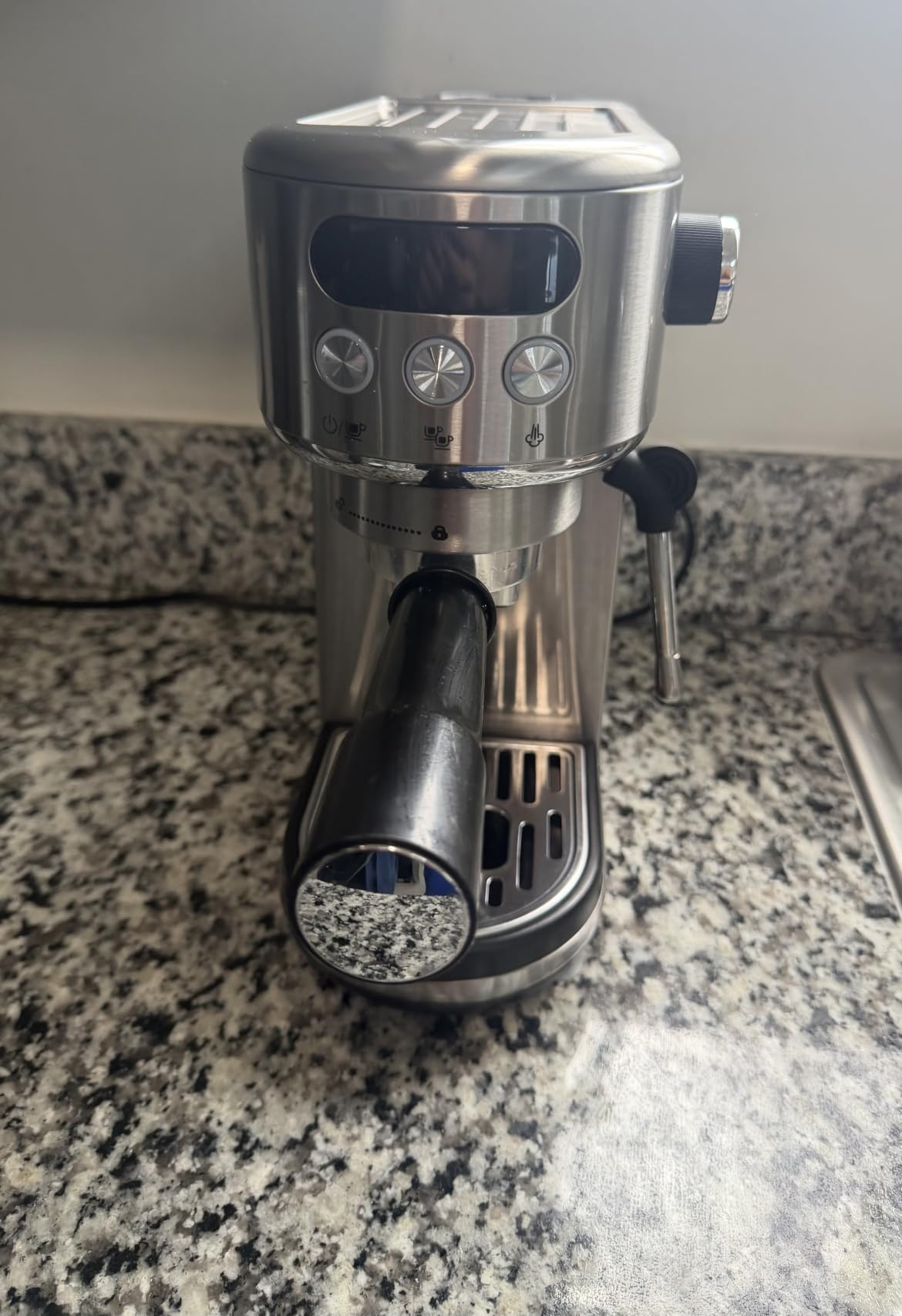 Neretva Espresso Machine 20 Bar, Super Compact Espresso Maker Stainless Steel Professional Coffee Machine Espresso with Power Steam & LED Display for Home Barista Latte and Cappuccino Maker-Silver customer photo 2