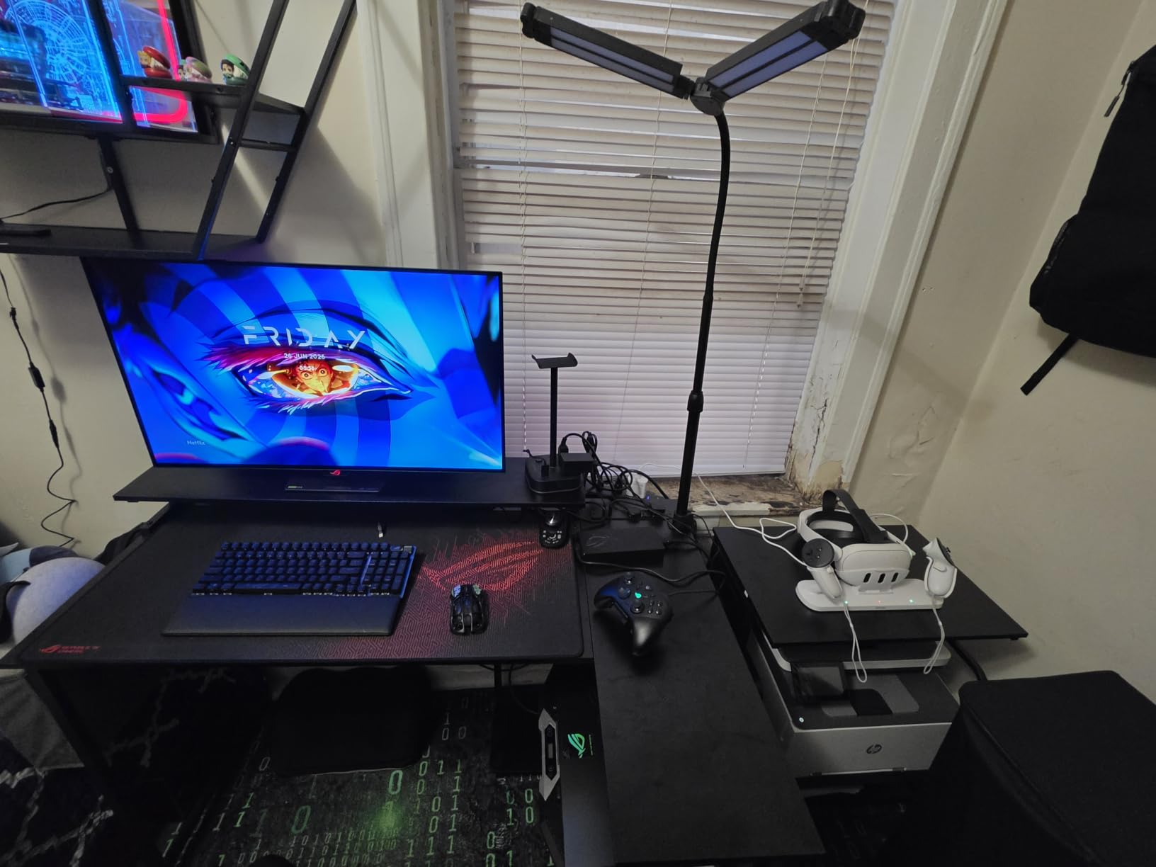 ODK 48 Inch L Shaped Gaming Desk with LED Lights, Power Outlets, Black | Adjustable Monitor Stand, Open Storage Shelves, Hanging Side Bag, PC Tower Stand, Reversible Layout for Gaming customer photo 1