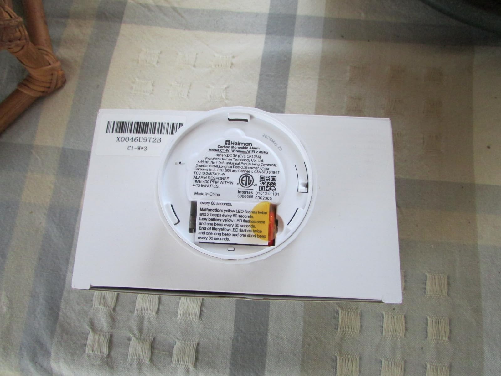 Heiman Smart Carbon Monoxide Detectors, Real-Time Notifications, 2.4 GHz Wi-Fi, UL 2034 5th Certified, CO Detector Battery Powered, 85 dB Alarm, Small CO Alarm for Home Hotel Rental Apartment/C1-W customer photo 1