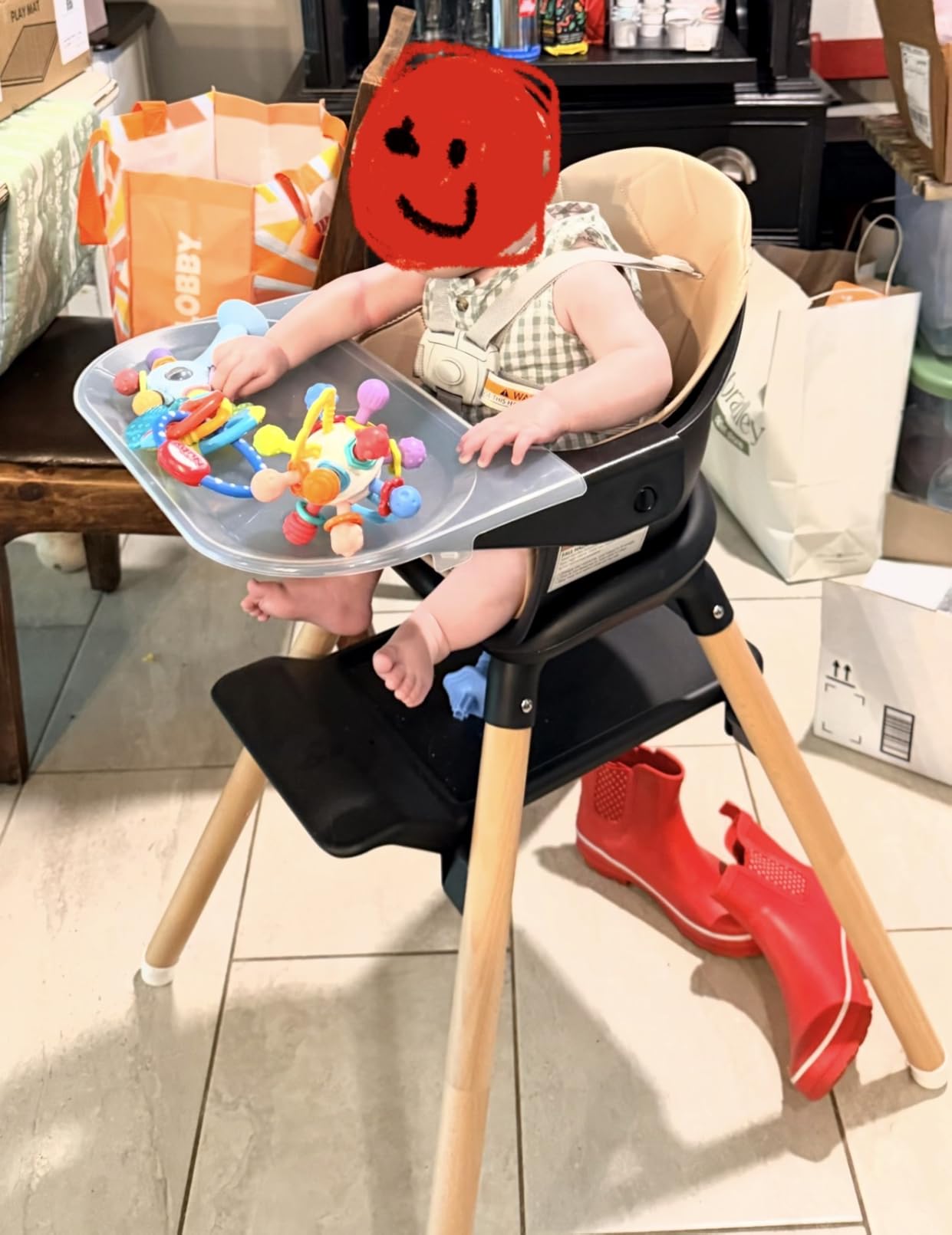 High Chair, 6 in 1 Wooden Convertible High Chairs for Babies and Toddlers customer photo 1