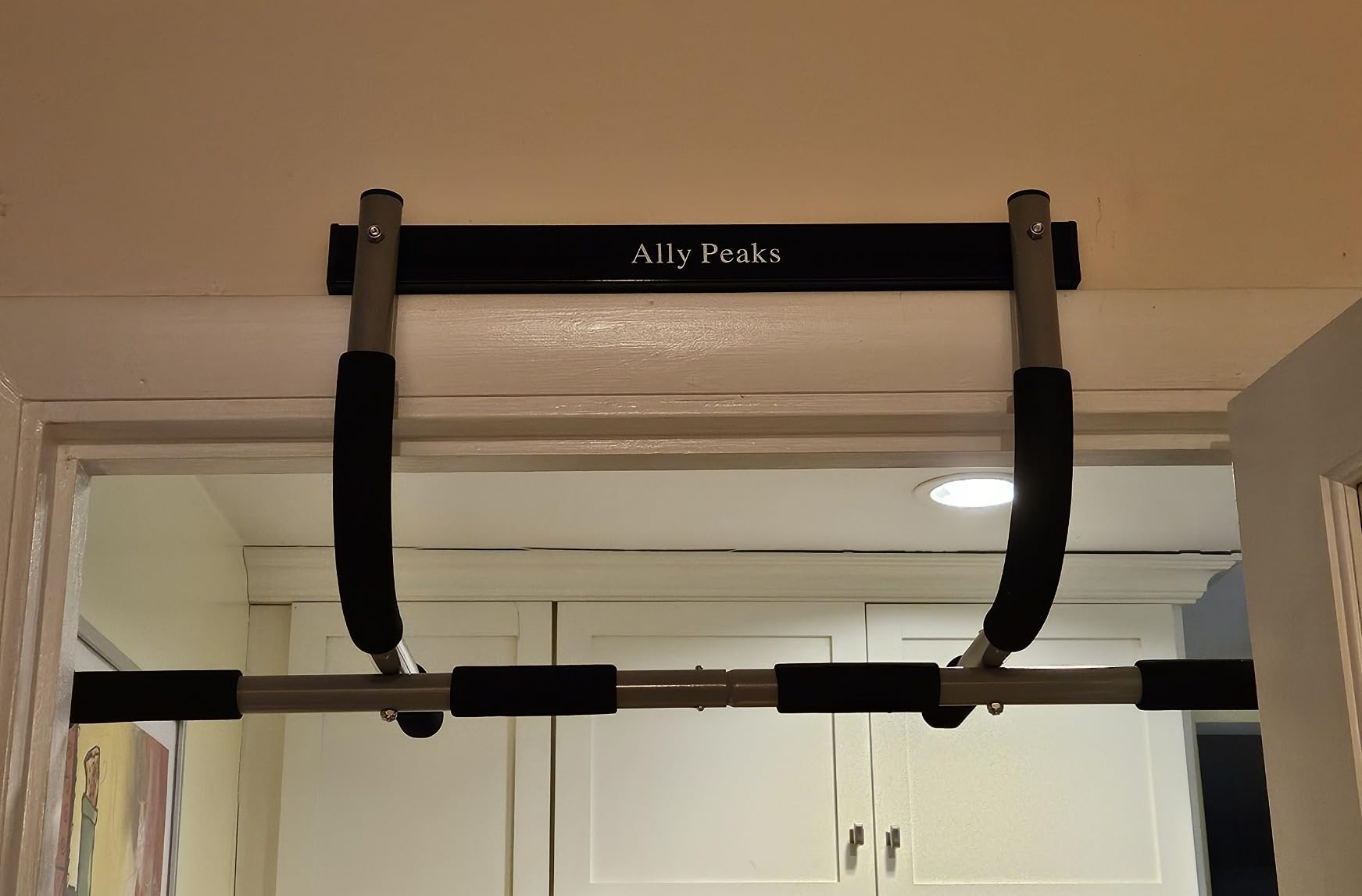 Ally Peaks Pull Up Bar for Doorway | Thickened Steel Max Limit 440 lbs Upper Body Fitness Workout Bar| Multi-Grip Strength for Doorway | Indoor Chin-Up Bar Fitness Trainer for 5.5