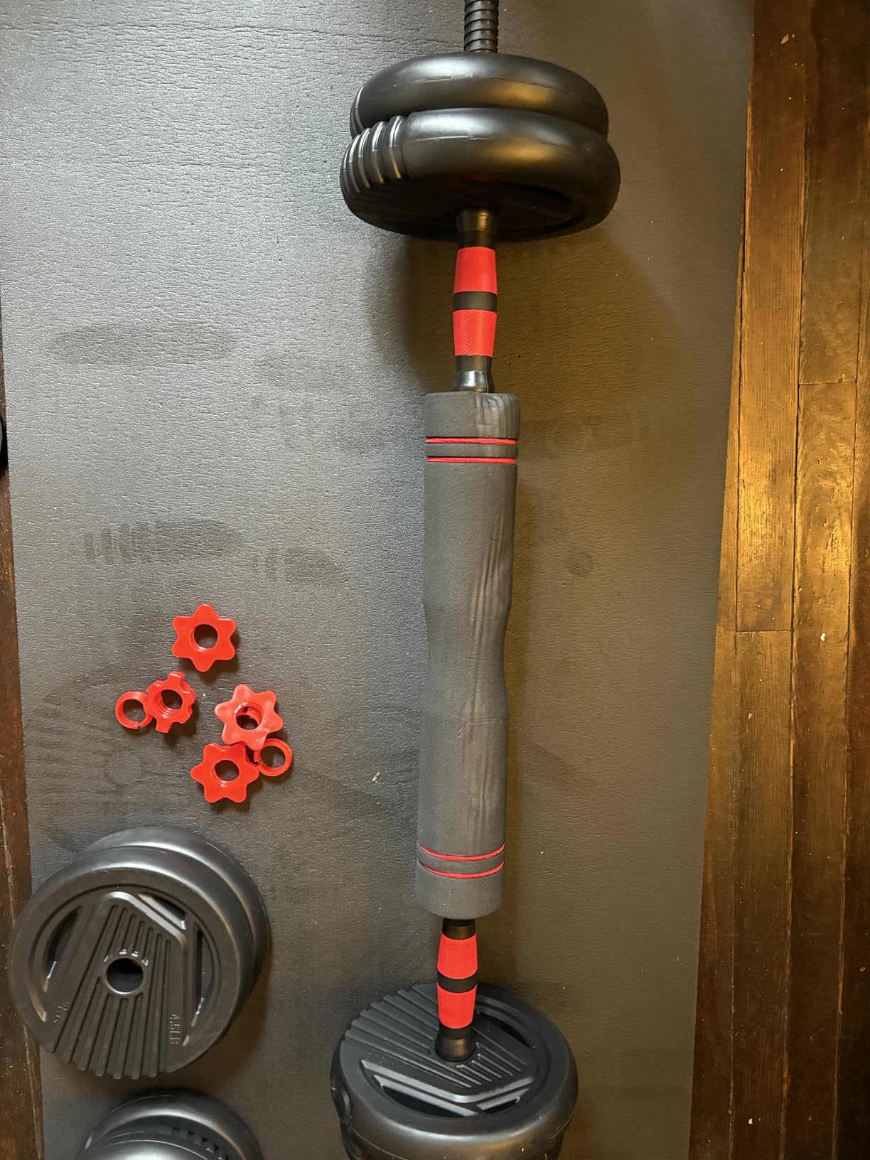 Adjustable Dumbbells,20/30/45/70/90lbs Free Weight Set, | 5 in1 Dumbbell with Connector,Set Used as Barbell,Kettlebells,Push up Stand,Fitness Exercises for Home Gym Suitable Men/Women customer photo 2
