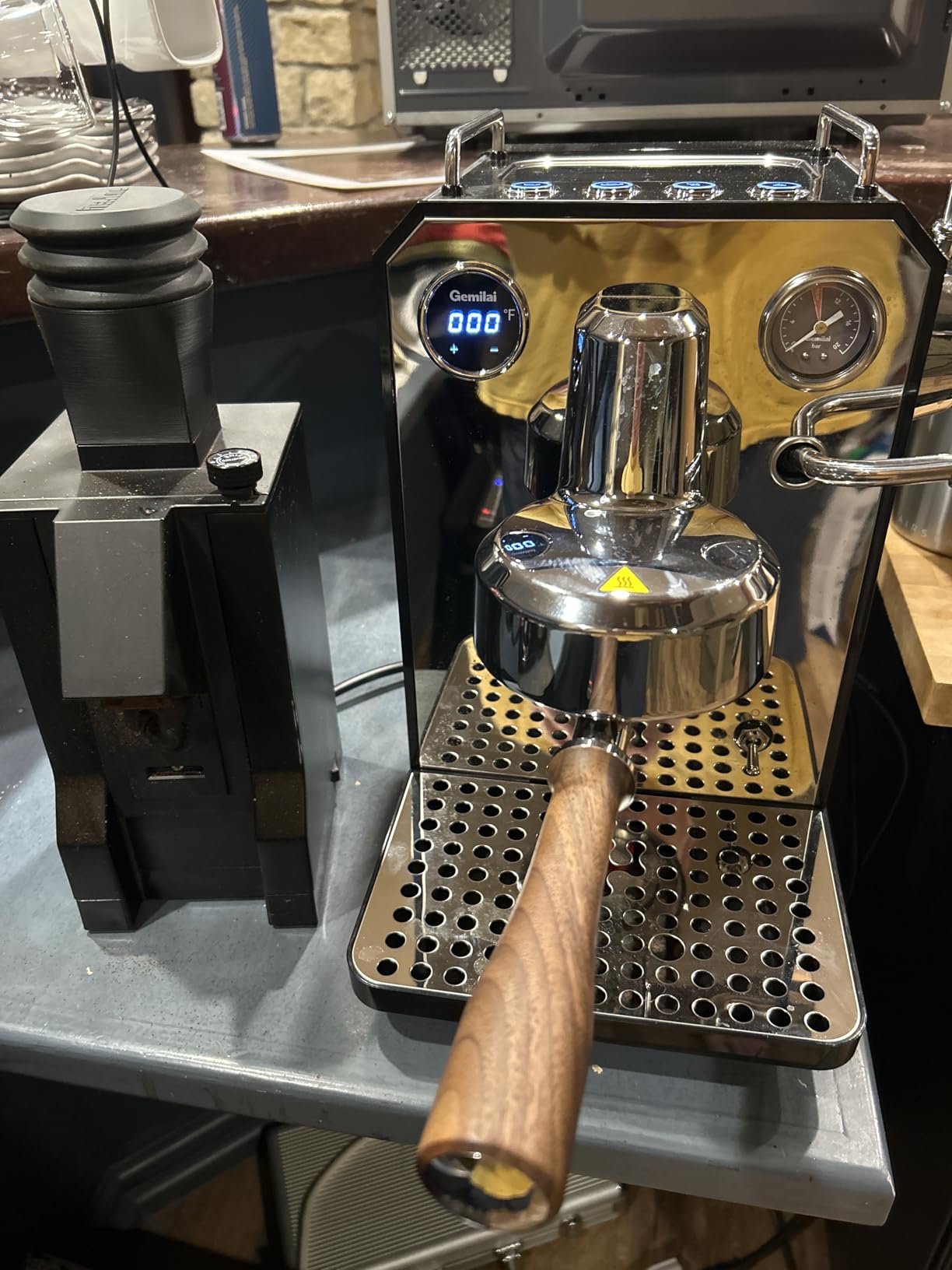Gemilai Owl Espresso Machine, 15 Bar Professional Semi-Automatic Espresso Maker with Milk Frother Steam Wand, 57oz Removable Water Tank, Dual Display, for Cappuccino, Latte at home, G3006, Ivory White customer photo 1