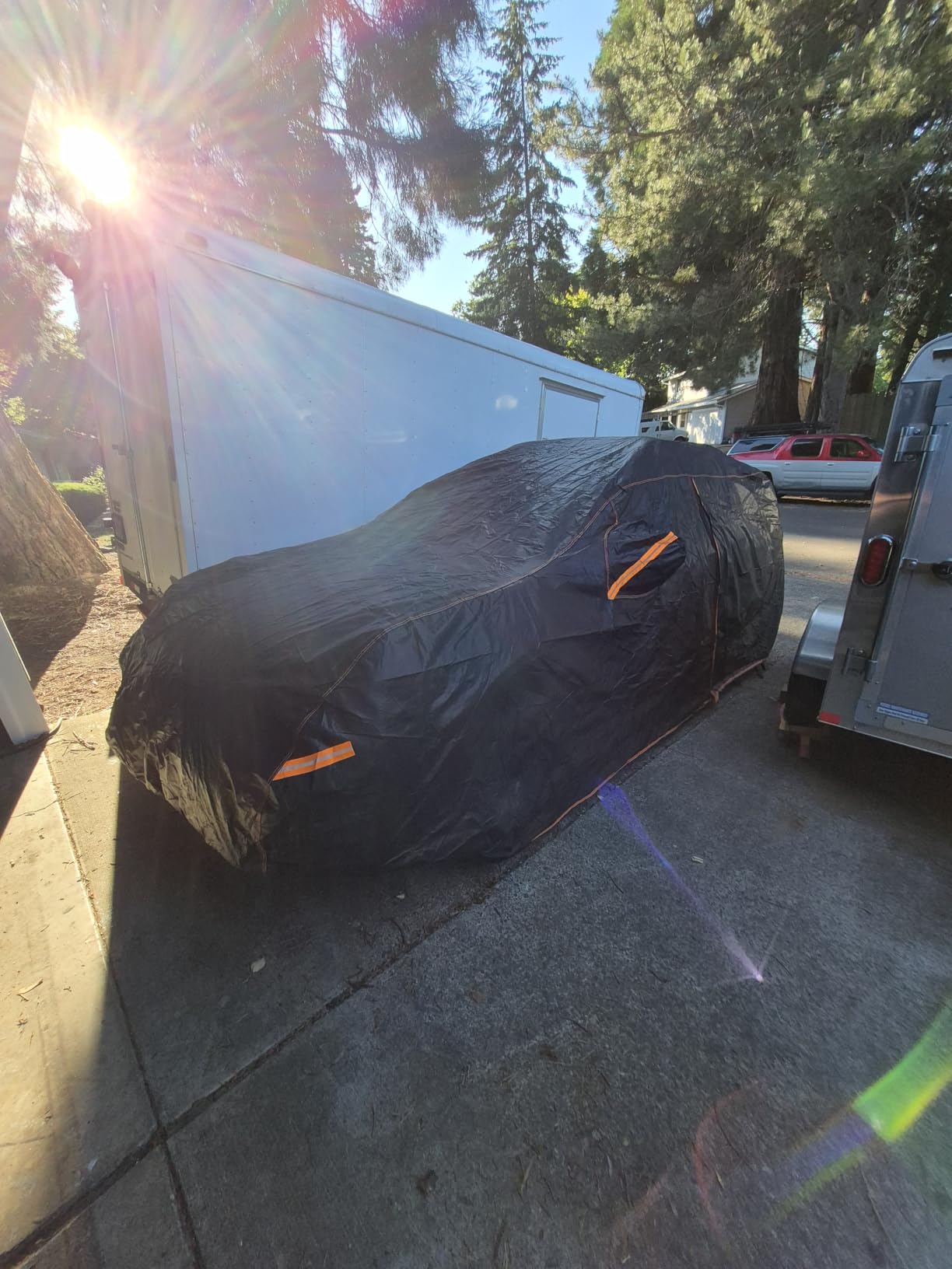 6 Layers Heavy Duty Car Cover Waterproof All Weather Size C3 | Cotton Liner, Outdoor, Full Exterior Coverage, Sun Rain Snow UV Protection, Door Zipper, Windproof customer photo 2