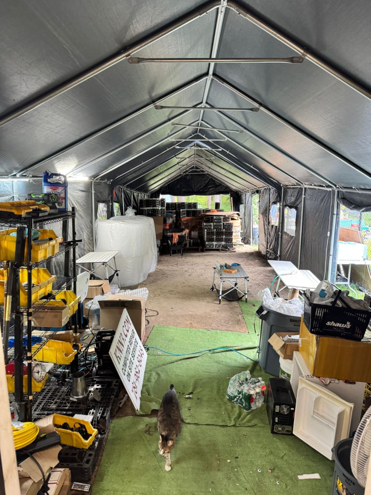 GREEN PARTY Carport, 13'x24' Extra Large Heavy Duty Carport with Roll-up Windows, Waterproof & 12 Legs Car Canopy Portable Garage Shelter with Removable Sidewalls & Doors for Car, Truck, SUV, Boat customer photo 1