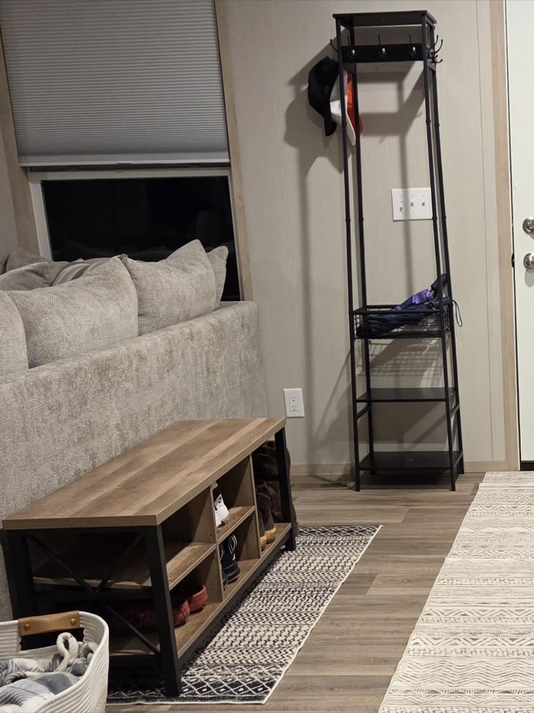 FATORRI Bench with Shoe Storage for Entryway, Wooden Shoe Benches with Flip Door and Drawers, Entry Way Shoes Organizer Cabinet for Living Room Mudroom (Dark Walnut) customer photo 1
