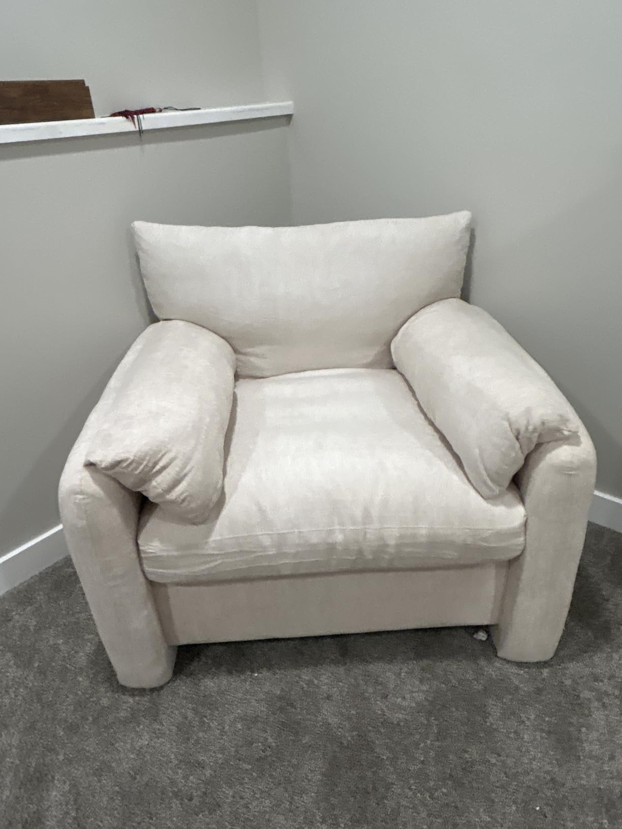 Howjoe Accent Chair for Living Room, Oversized Reading Armchair, Beige customer photo 1