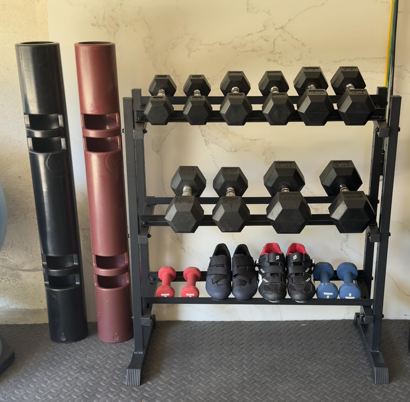 Jusgym Dumbbell Rack Stand Only, 3 Tier Adjustable Height & Angle 1100LBS H-Shaped Stable Frame, Heavy Duty Weight Rack for Home Gym customer photo 2