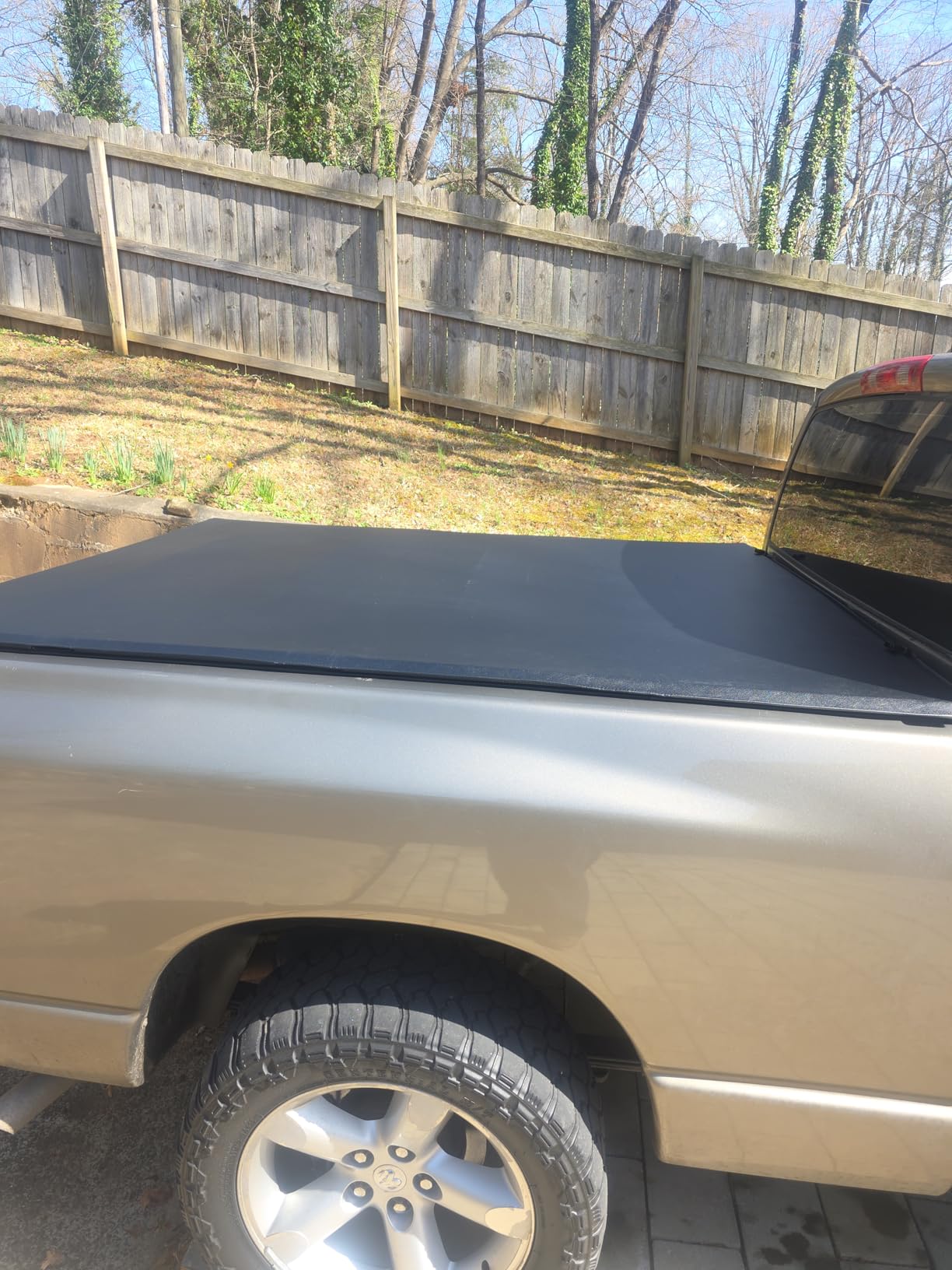 MOSTPLUS Soft Quad FOLD Truck Bed Tonneau Cover Compatible for 2002-2026 Dodge Ram 1500 Inclu. Classic & New Body/2003-2026 Ram 2500 3500 Fleetside (w/o RamBox) (6.5 FT Bed) On Top 78 Inch customer photo 1