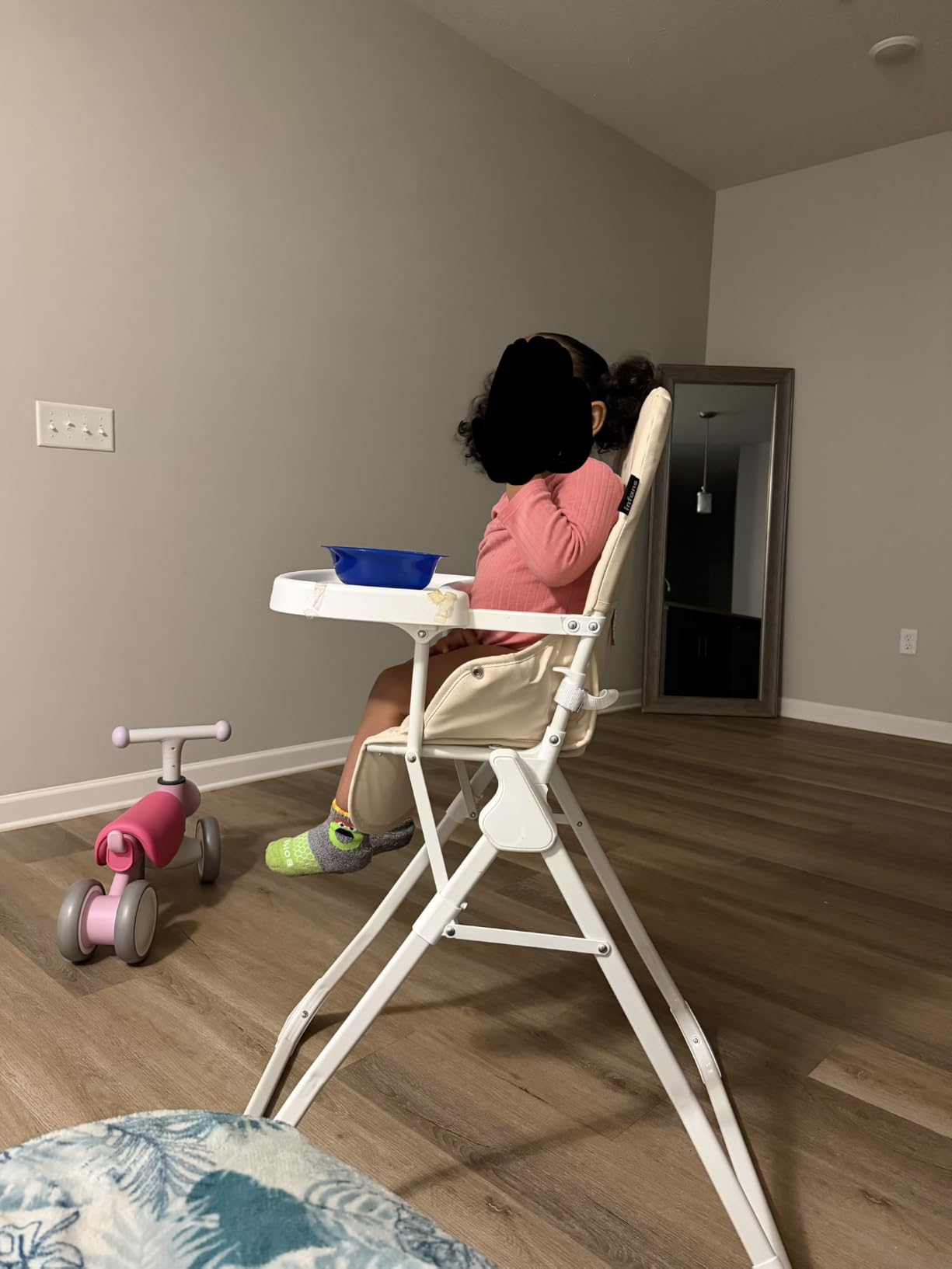 INFANS Baby High Chair, Quick Folding Portable Highchair for Babies and Toddlers with Adjustable Footrest Removable Dishwasher Tray PU Seat, Compact Highchairs for Baby Age 6-36 Months customer photo 2